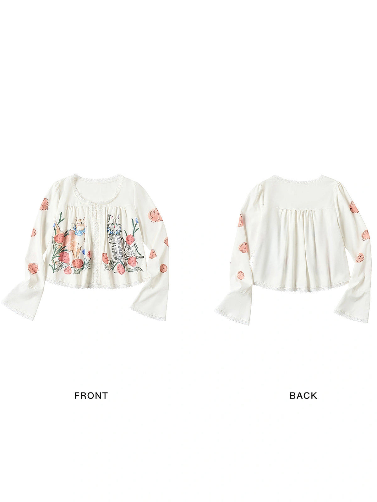 Outtheblue White Lace-Trimmed Lyocell Blouse | Canton Collective