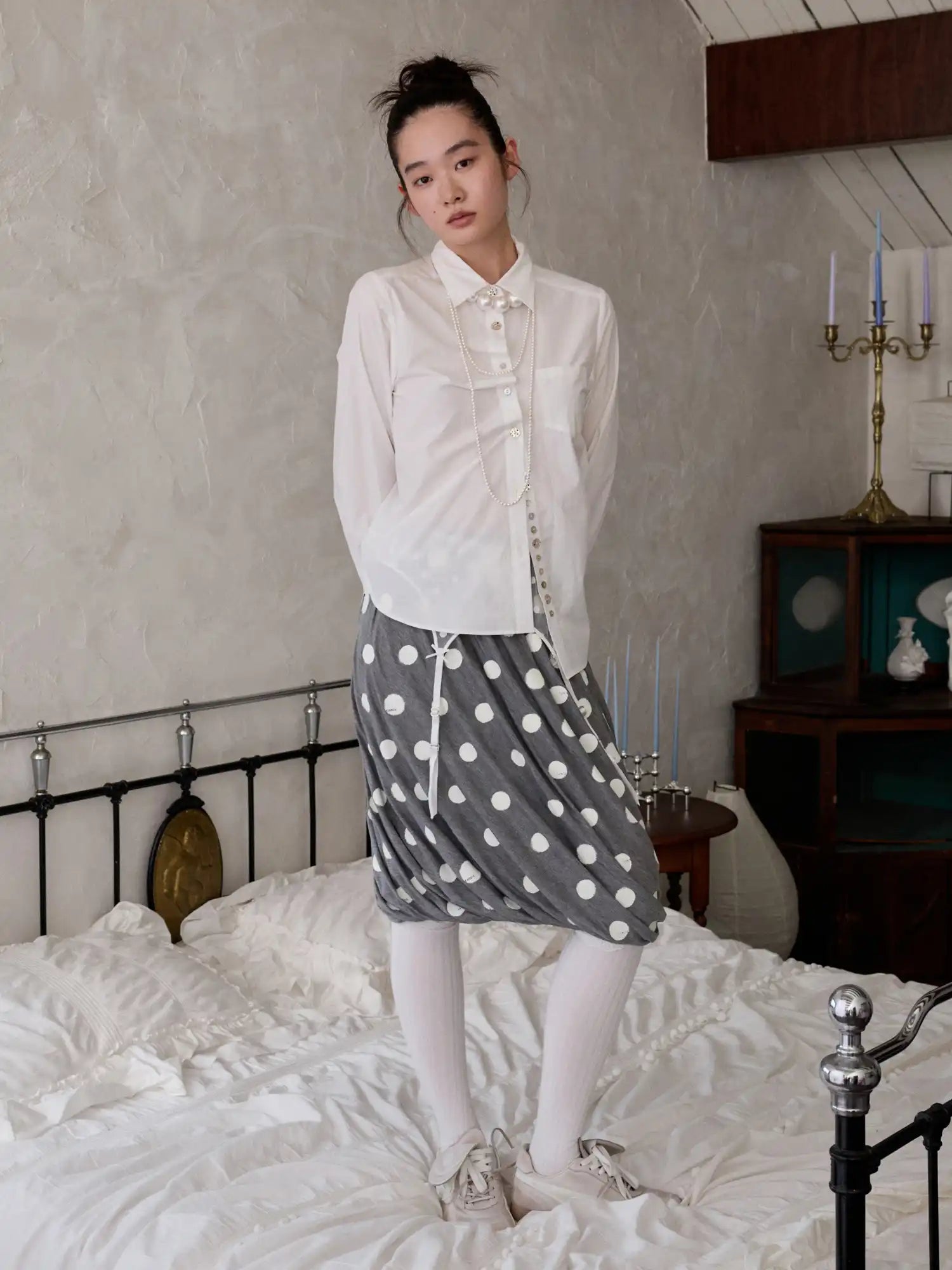 1Jinn Studio White Shell Button Shirt | Canton Collective