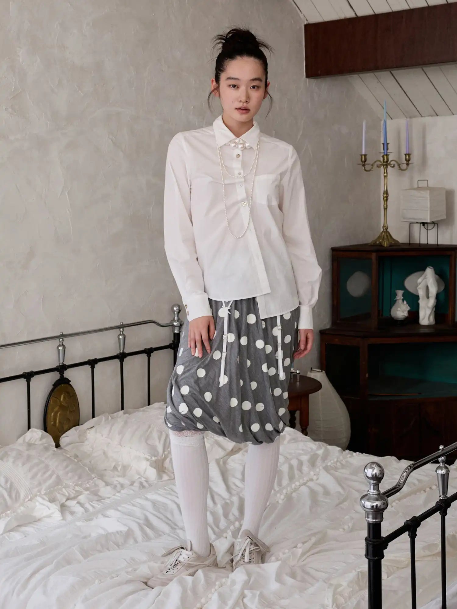 1Jinn Studio White Shell Button Shirt | Canton Collective