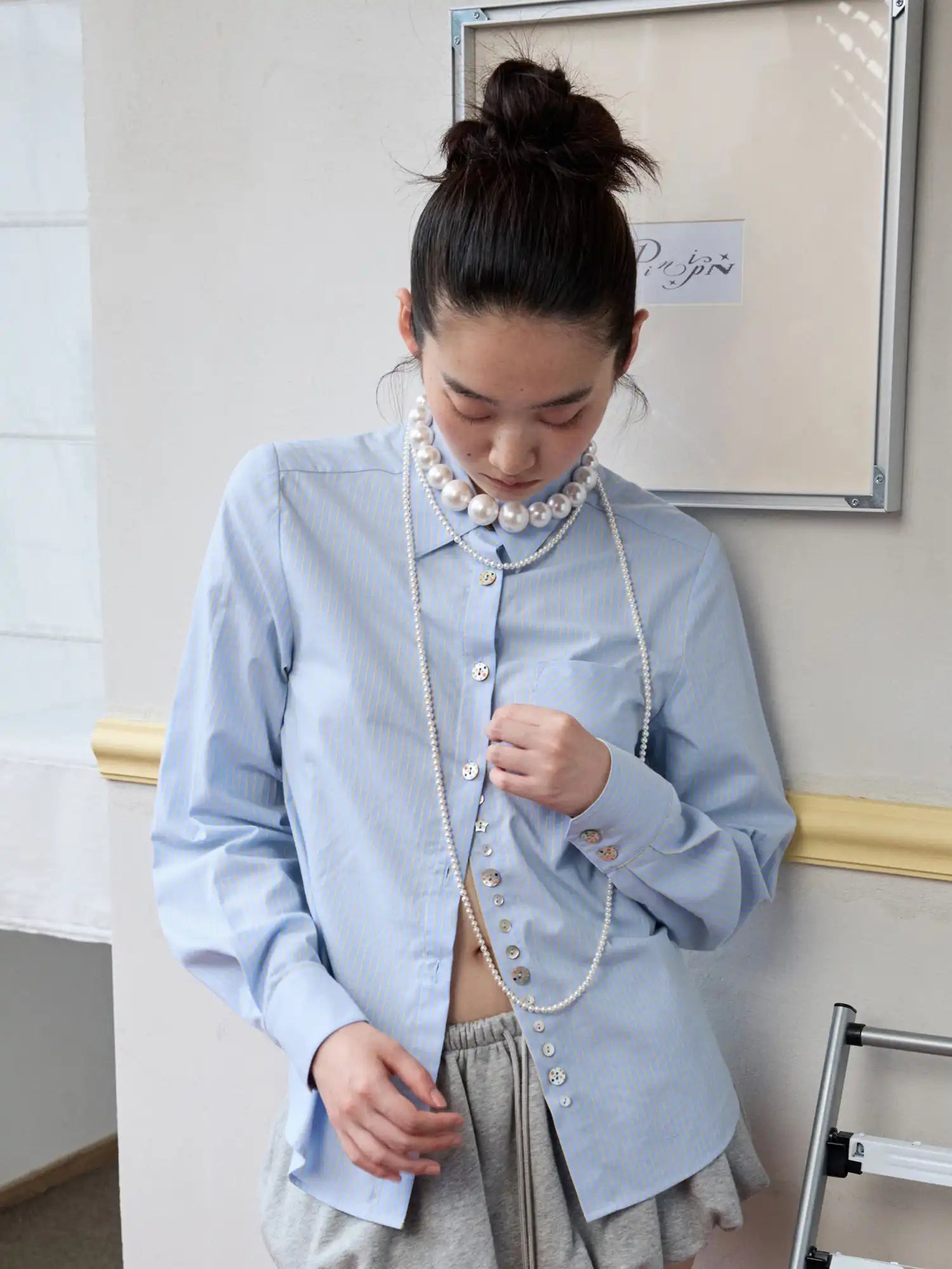 1Jinn Studio White Shell Button Shirt | Canton Collective