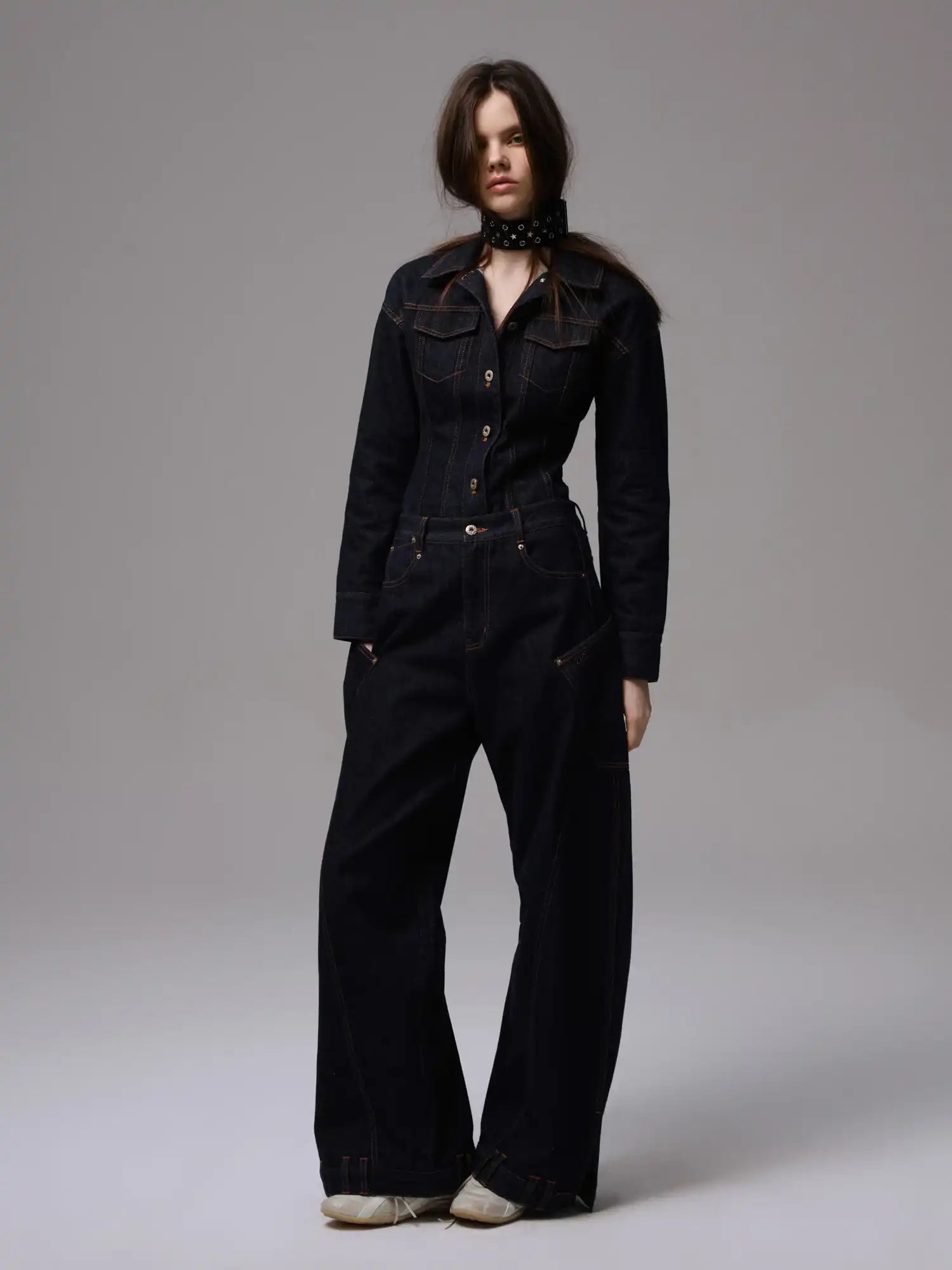 1Jinn Studio Wide Shoulder Jean Jacket | Canton Collective