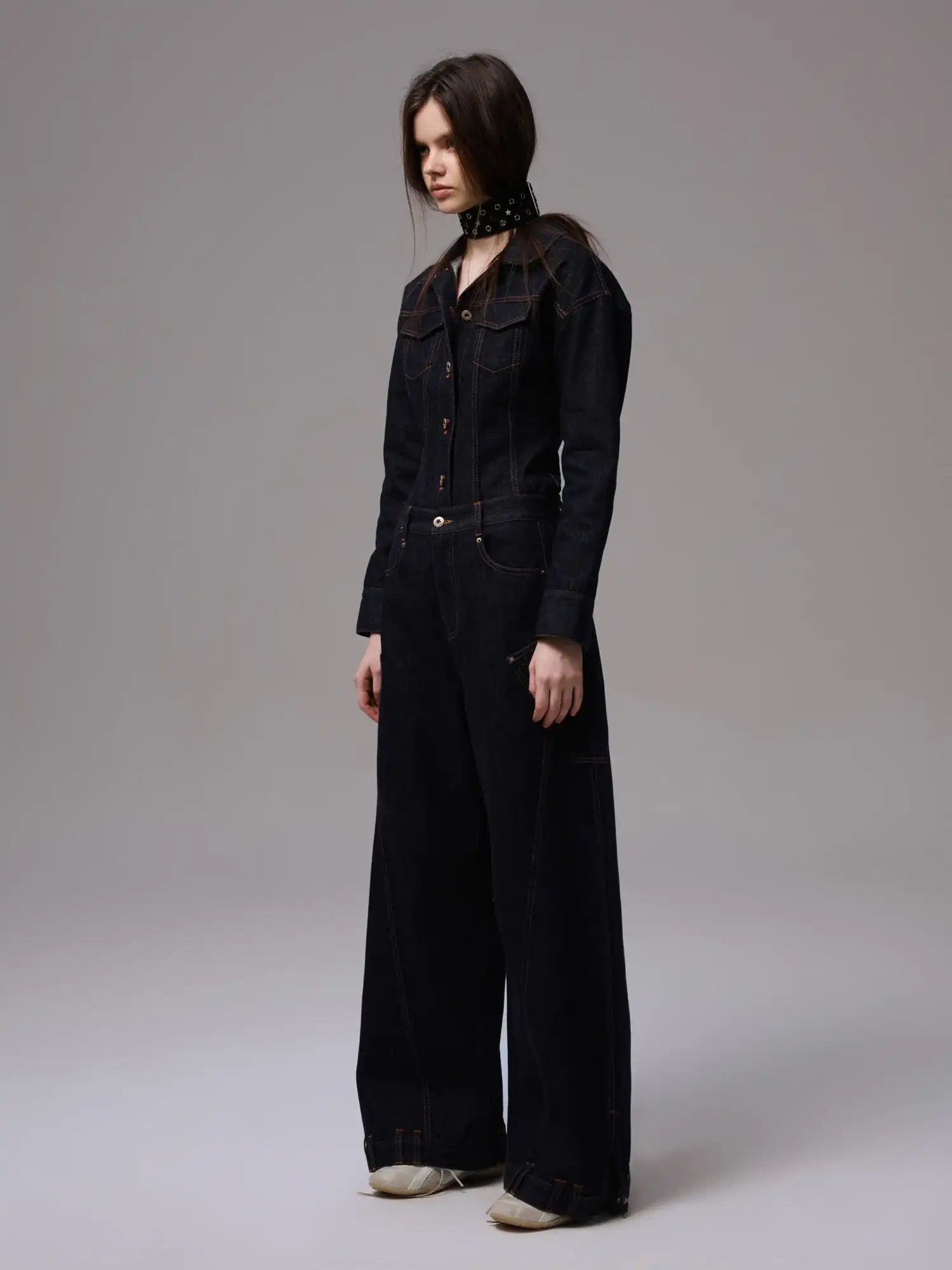 1Jinn Studio Wide Shoulder Jean Jacket | Canton Collective