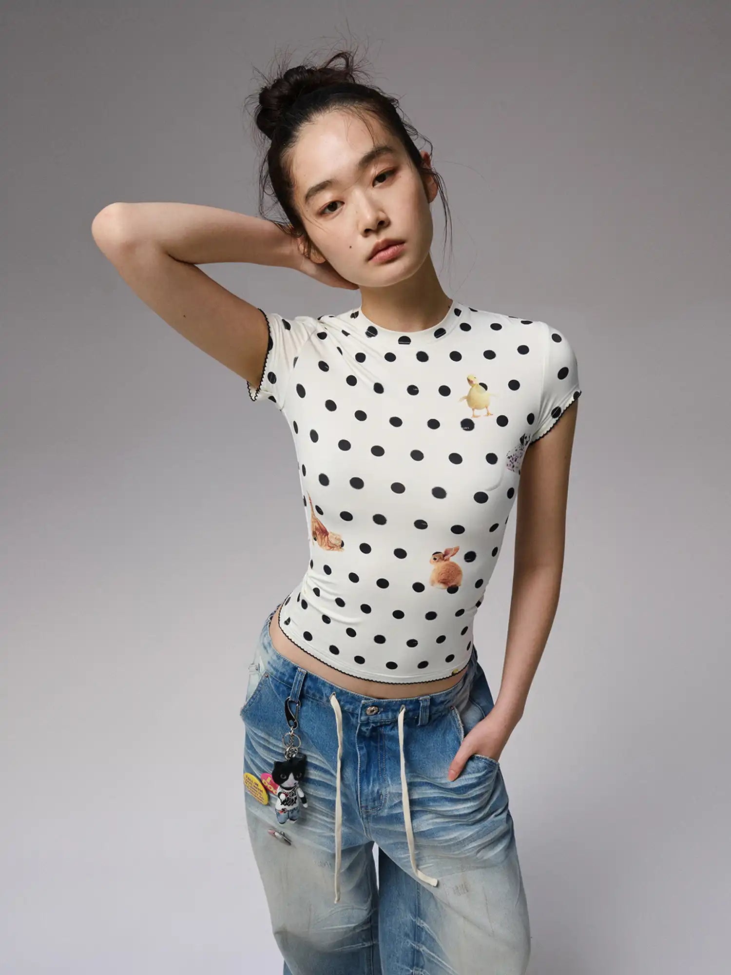 1Jinn Studio Women's Animal Polka Dot Top | Canton Collective