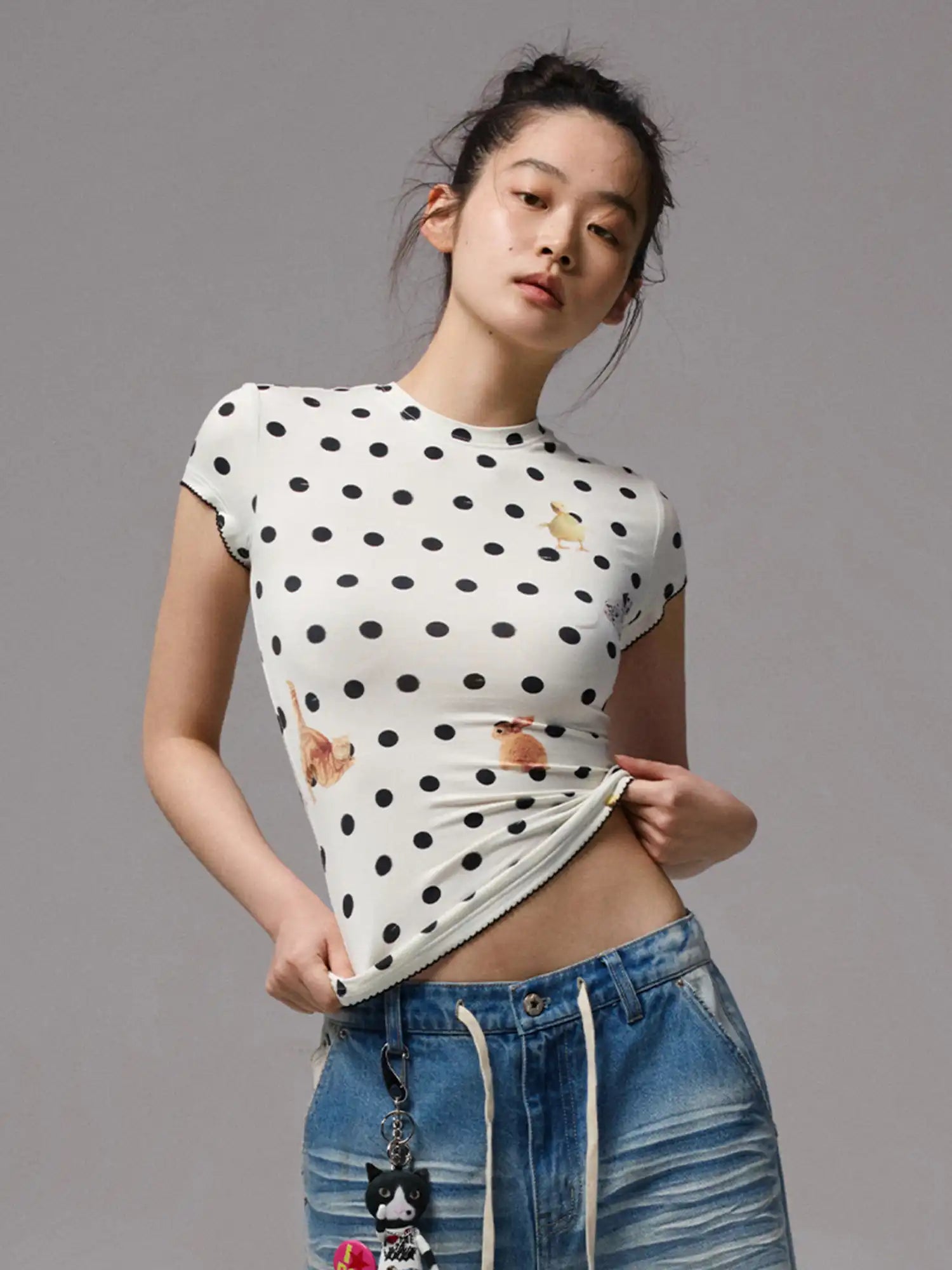 1Jinn Studio Women's Animal Polka Dot Top | Canton Collective