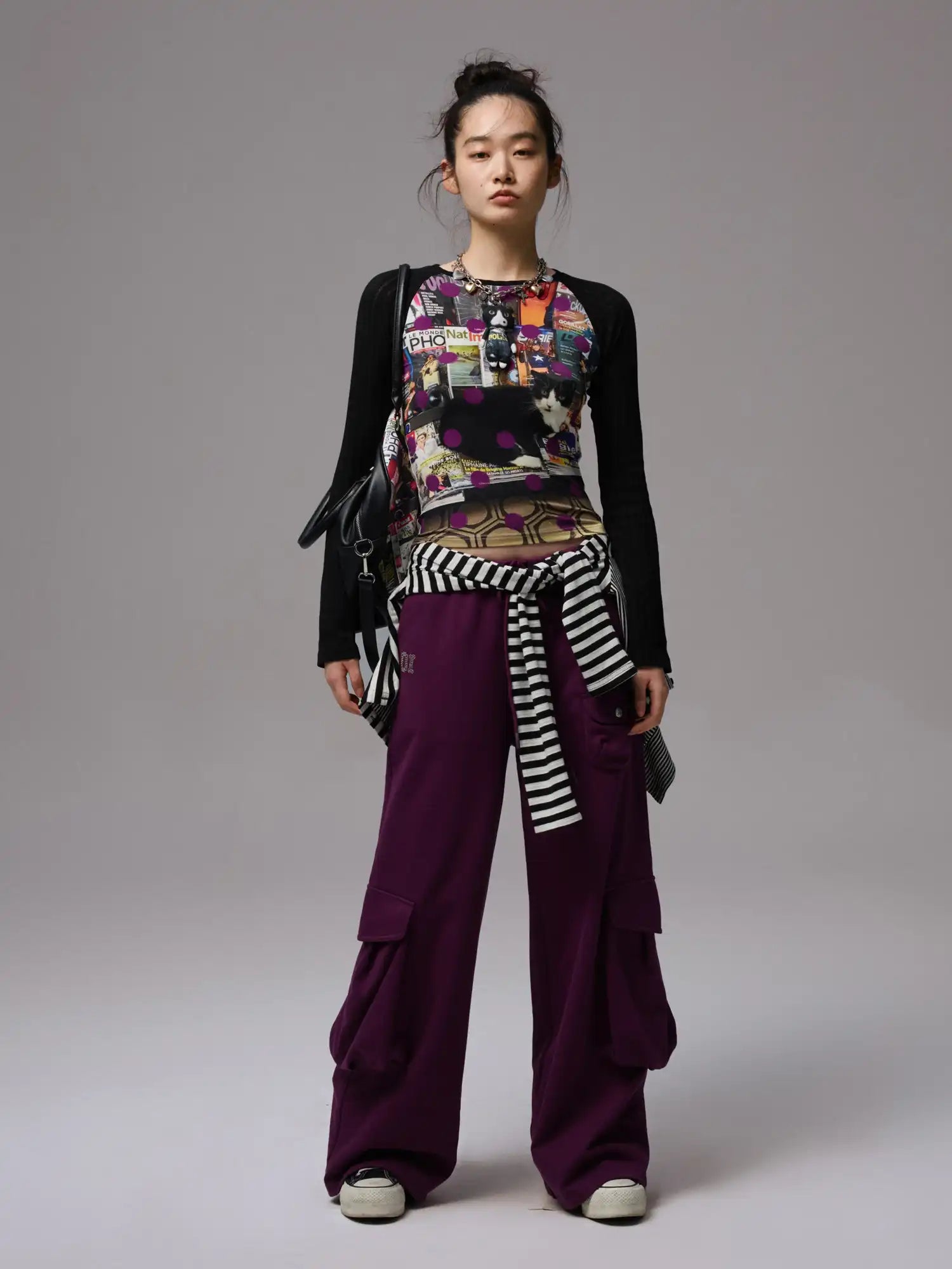 1Jinn Studio Women's Cat Print Raglan Top | Canton Collective