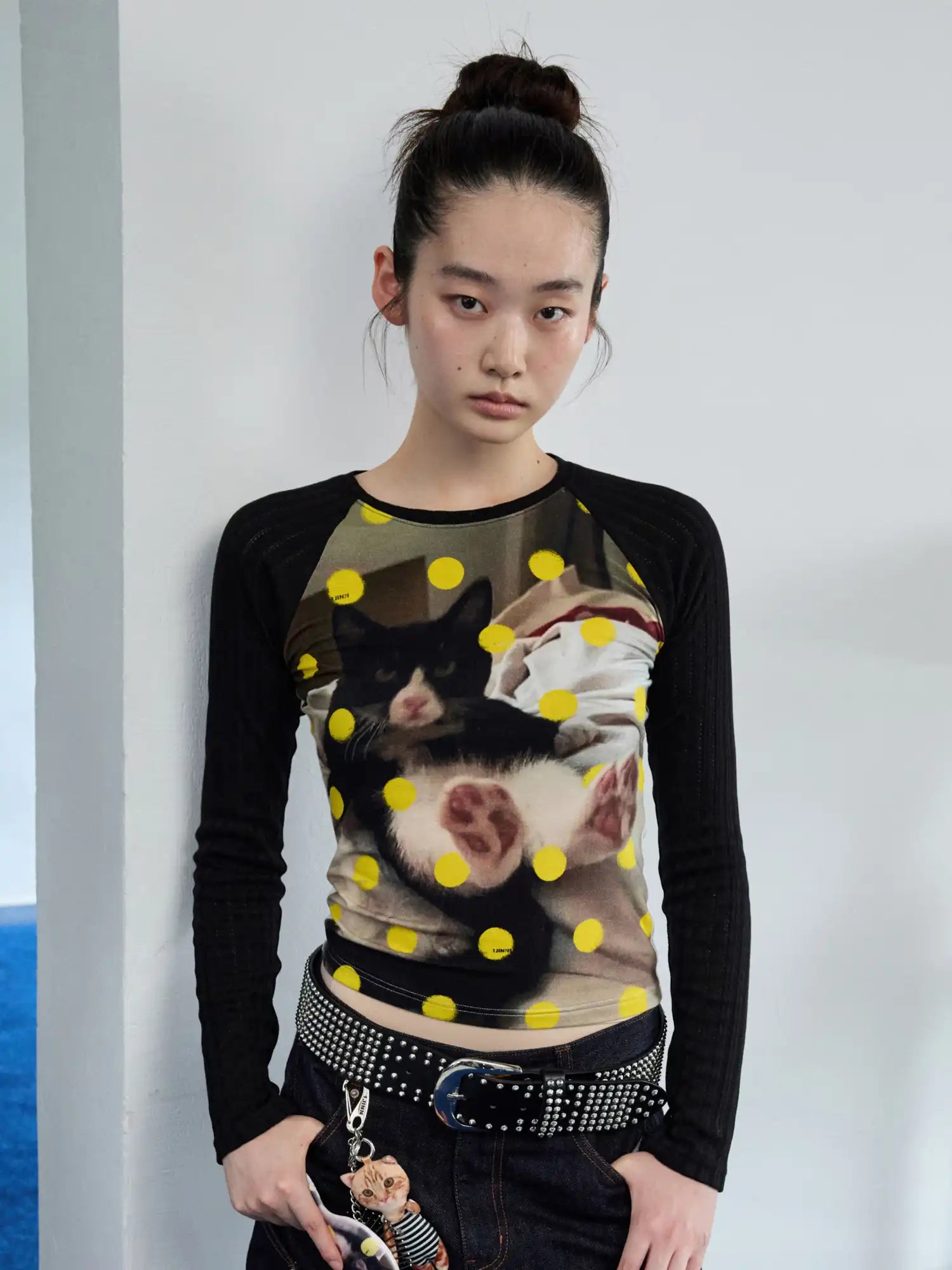 1Jinn Studio Women's Cat Print Raglan Top | Canton Collective