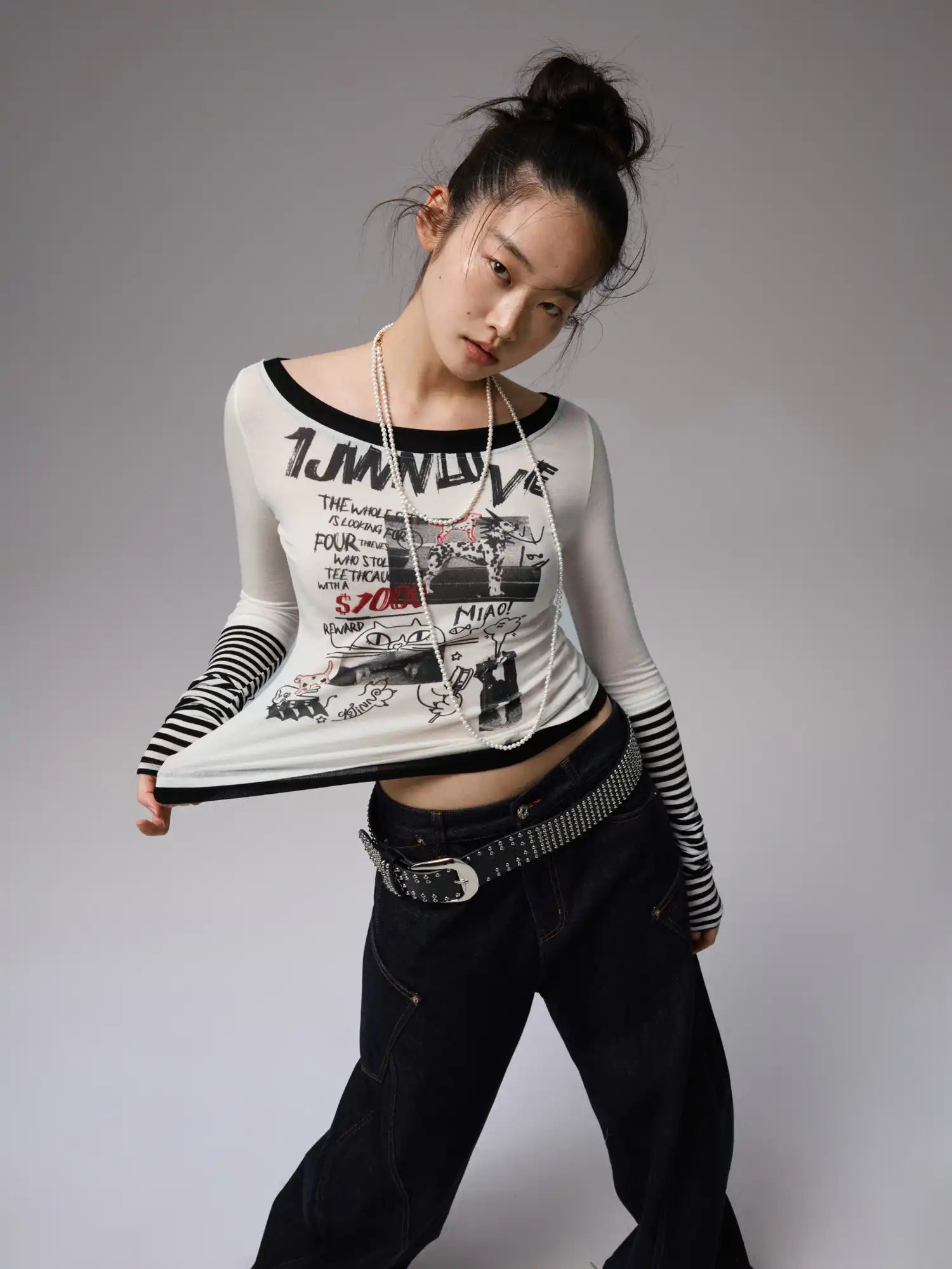 1Jinn Studio Women's Graffiti Print Layered Top | Canton Collective