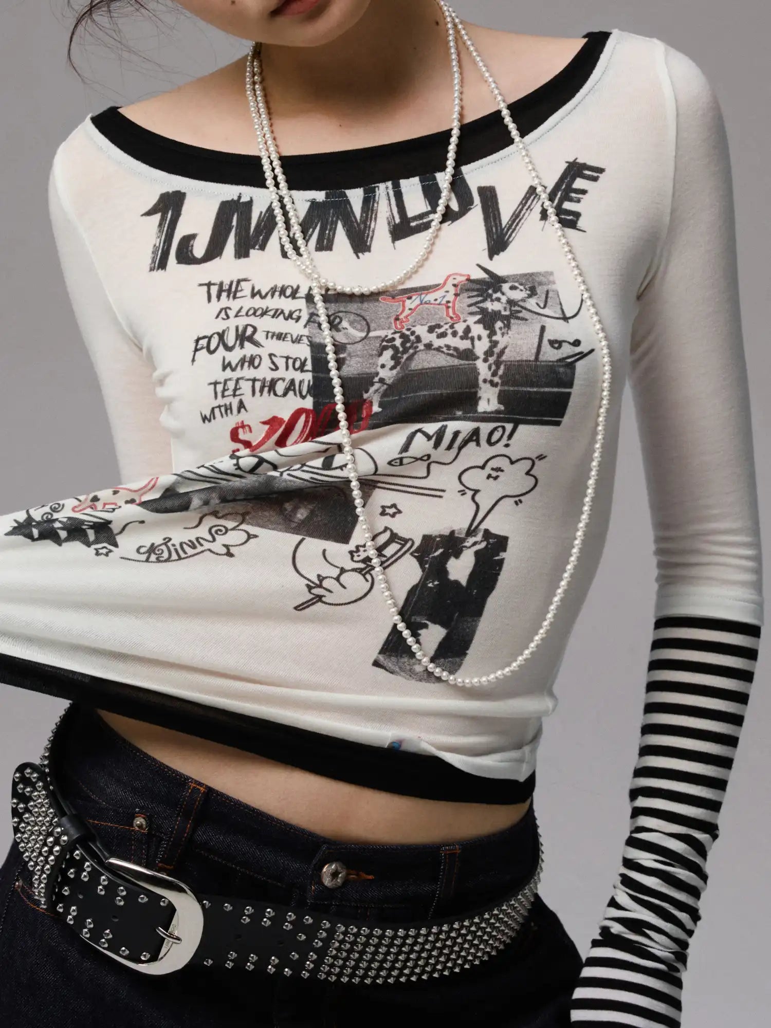 1Jinn Studio Women's Graffiti Print Layered Top | Canton Collective