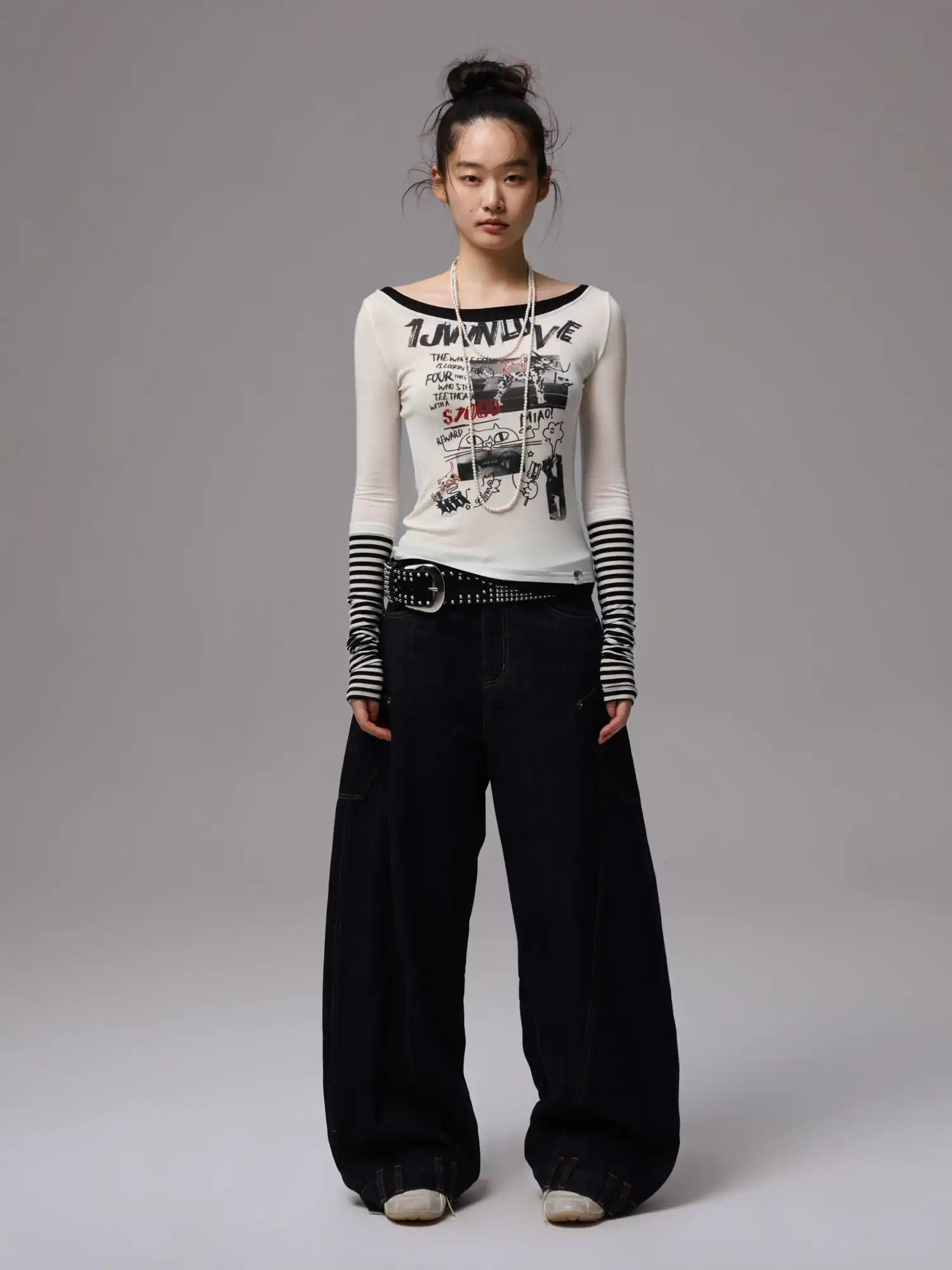 1Jinn Studio Women's Graffiti Print Layered Top | Canton Collective