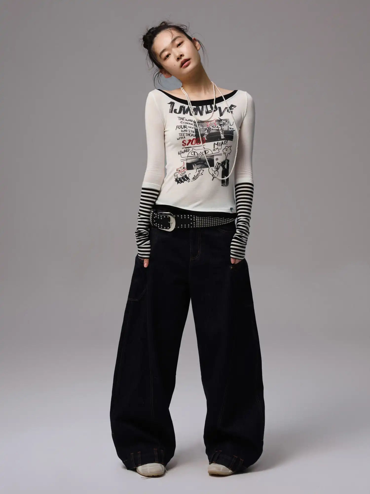 1Jinn Studio Women's Graffiti Print Layered Top | Canton Collective