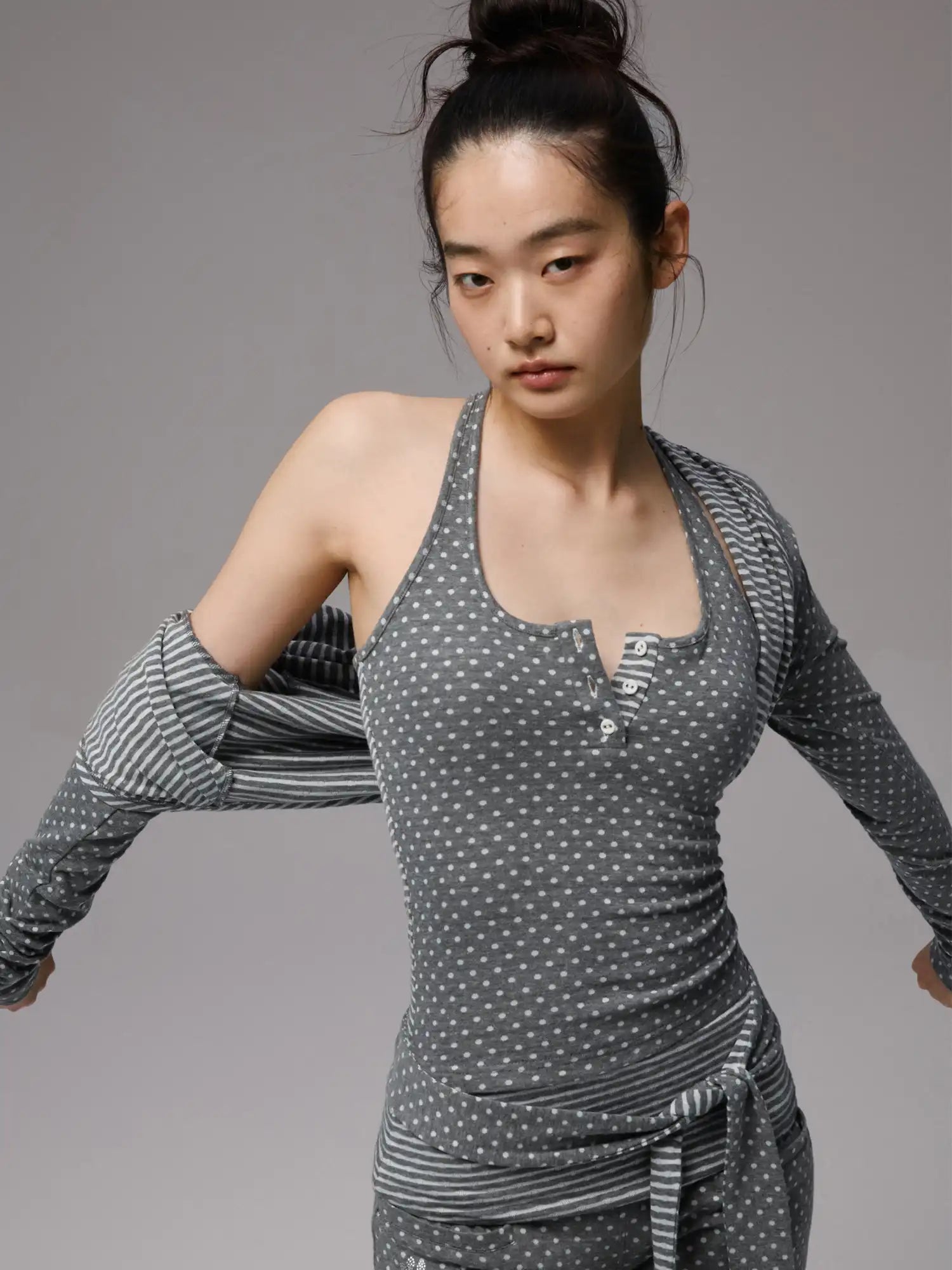 1Jinn Studio Women's Mixed Print Crop Cardigan | Canton Collective