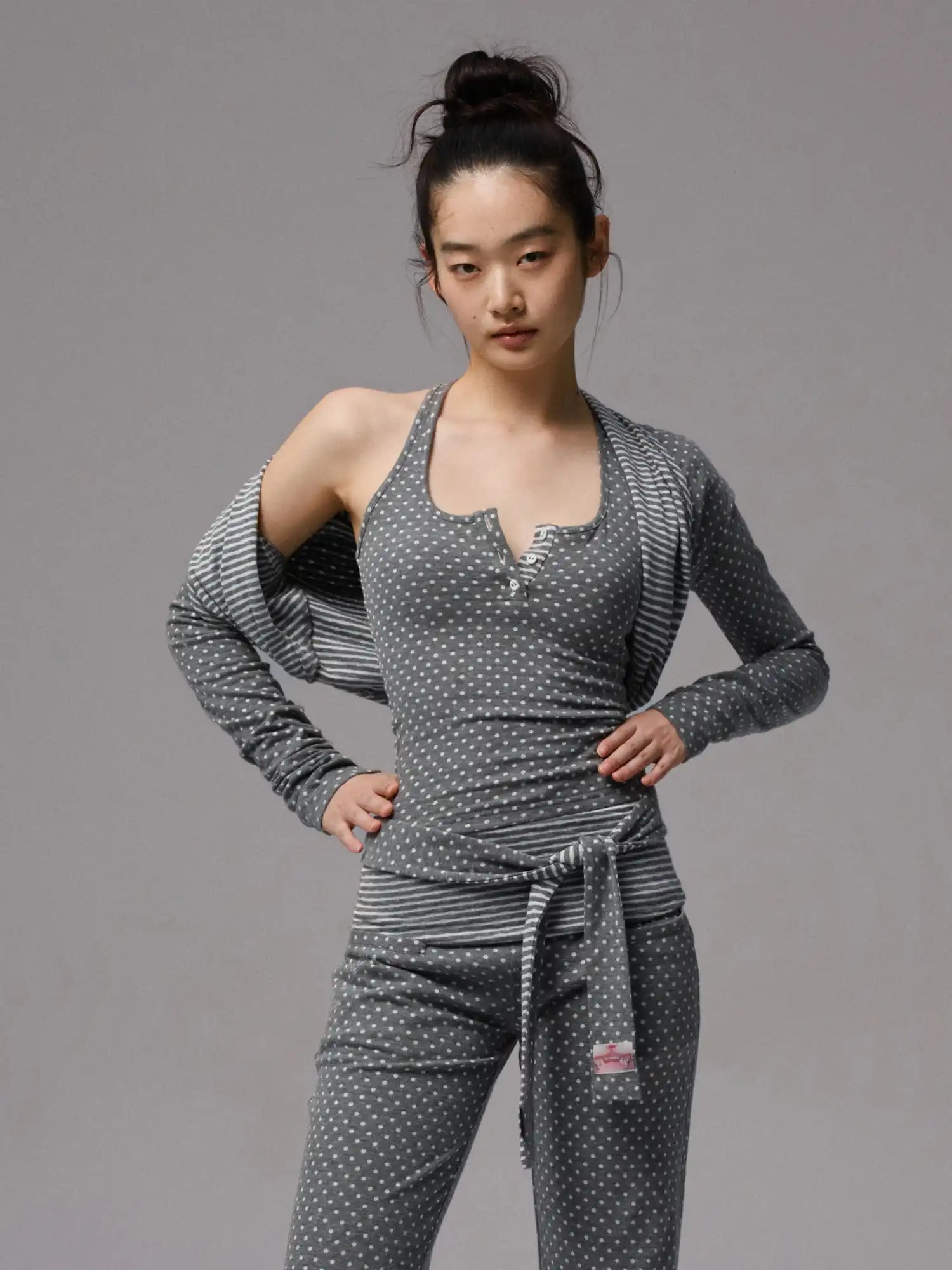 1Jinn Studio Women's Mixed Print Crop Cardigan | Canton Collective