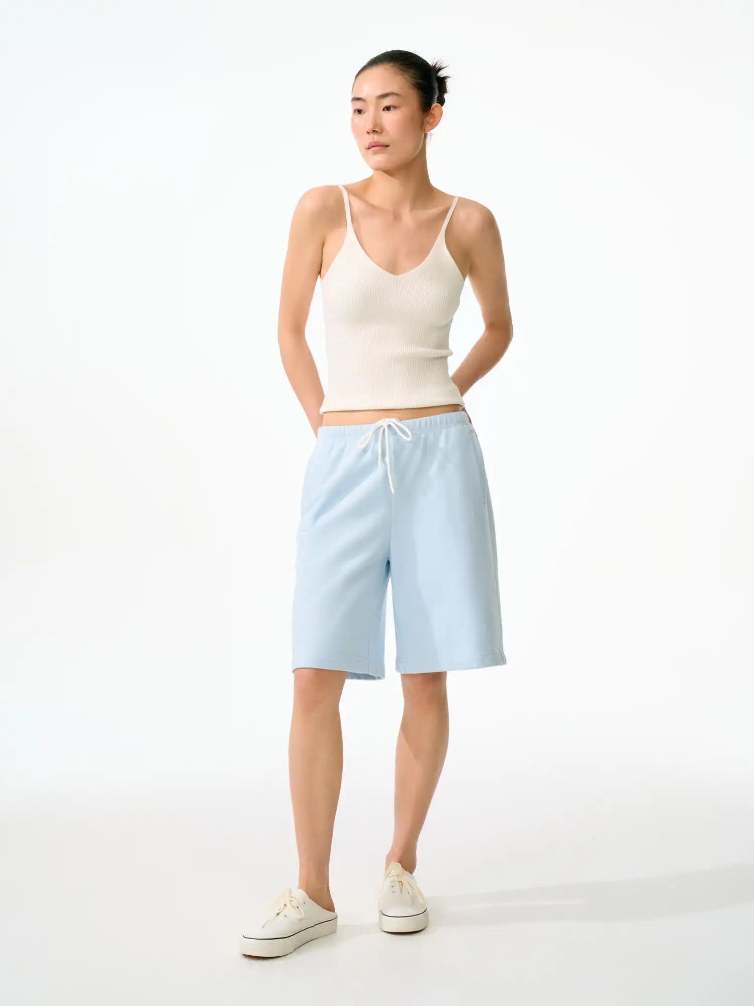 FirstFloor Women's Oversized Drawstring Cotton Sweat Shorts | Canton Collective