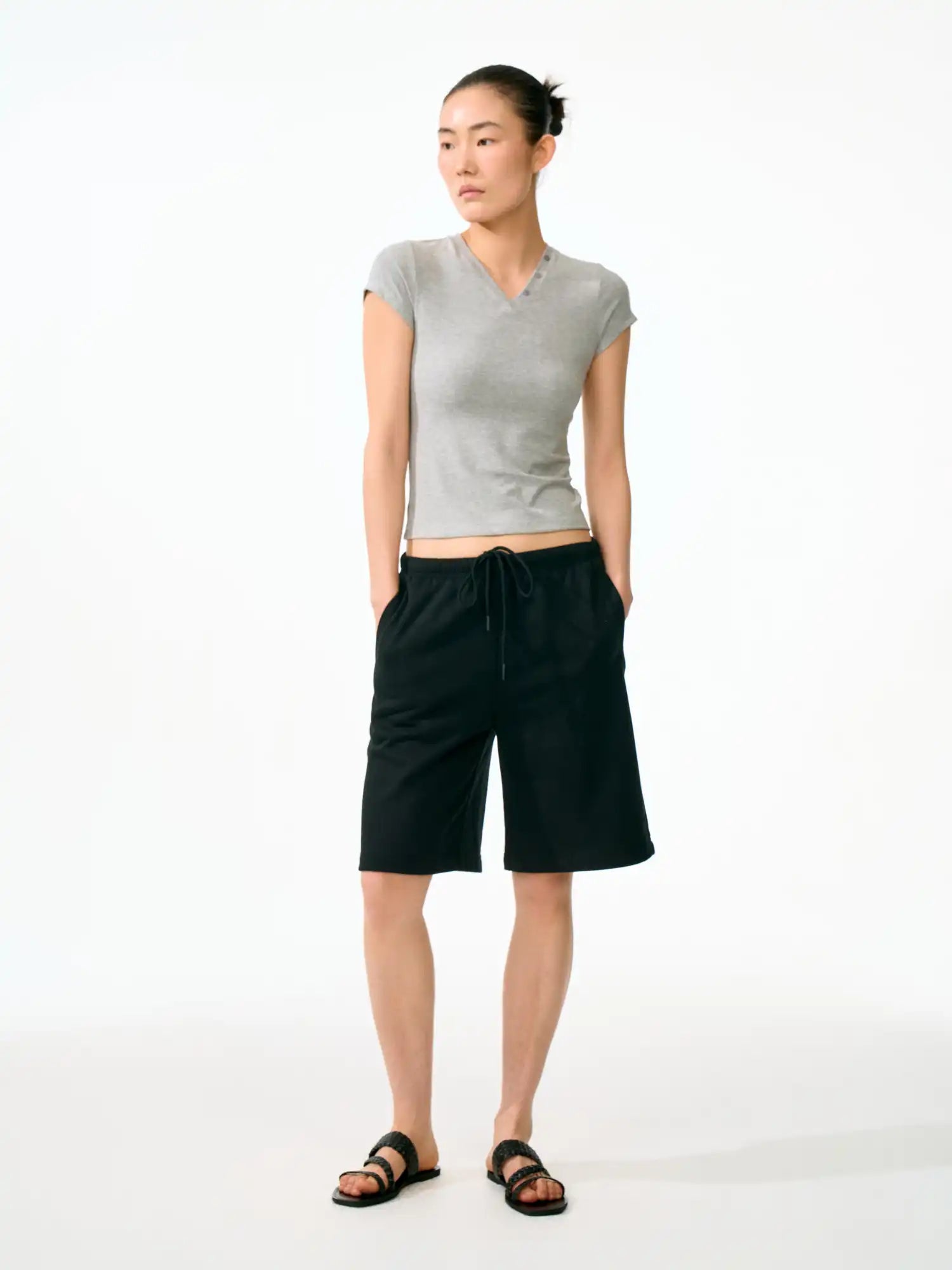 FirstFloor Women's Oversized Drawstring Cotton Sweat Shorts | Canton Collective