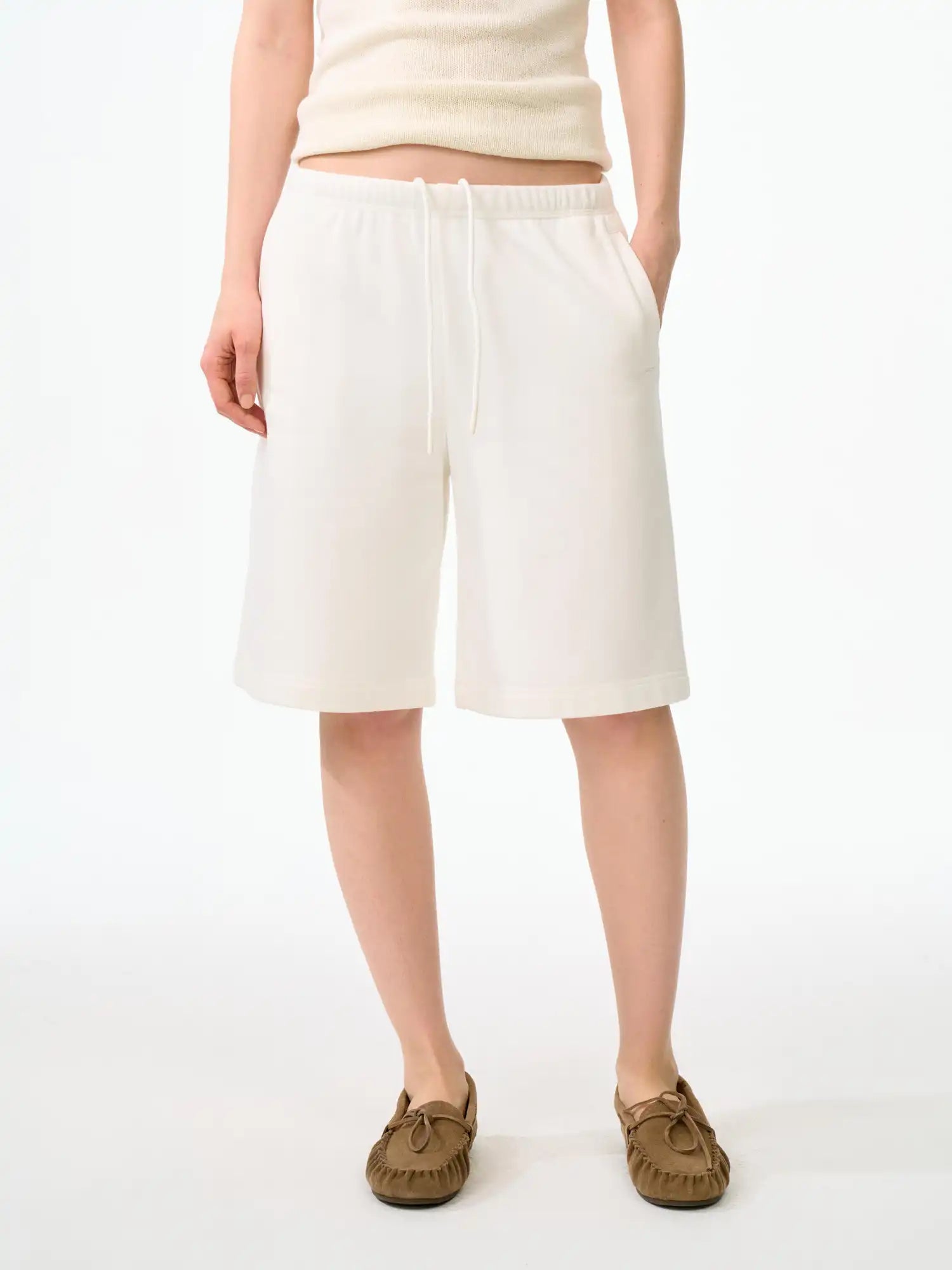 FirstFloor Women's Oversized Drawstring Cotton Sweat Shorts | Canton Collective