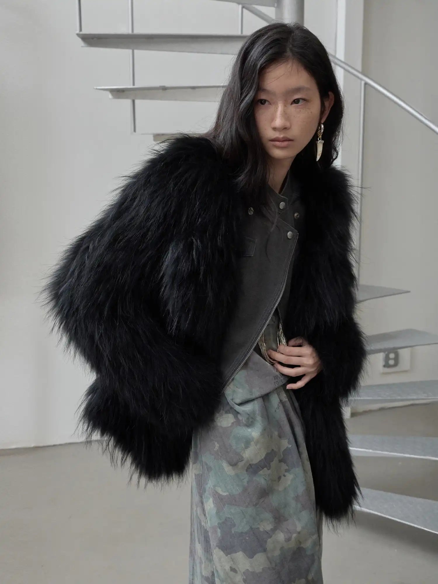 1Jinn Studio Woven Raccoon Fur Coat | Canton Collective