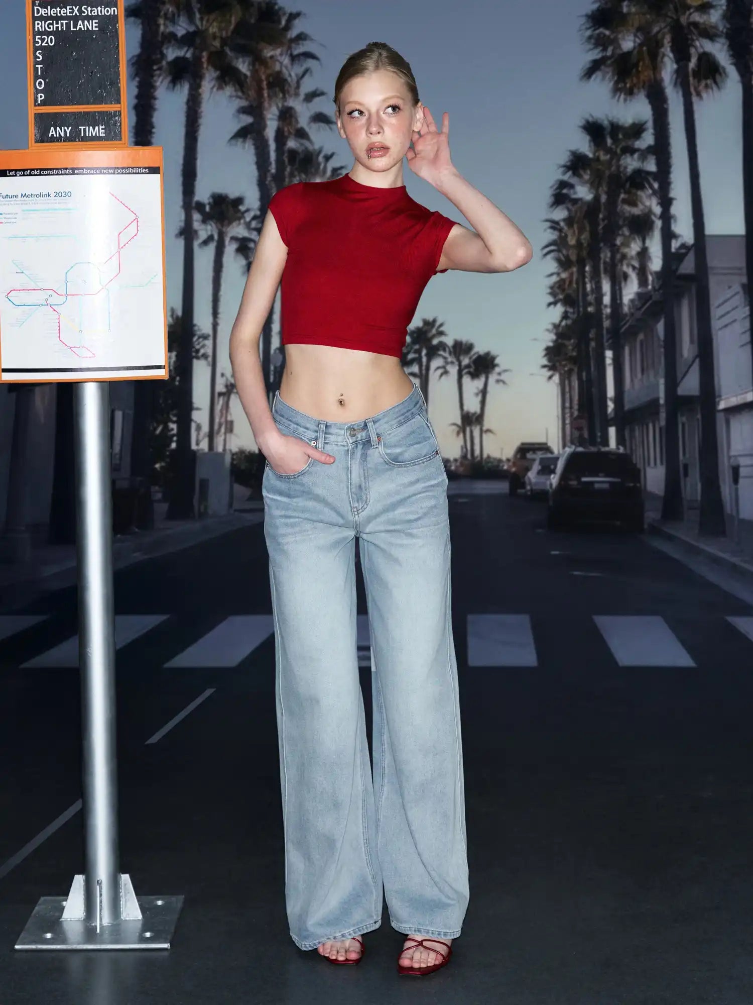 Deleteex Y2K Backless Tie Cutout Crop Tee | Canton Collective