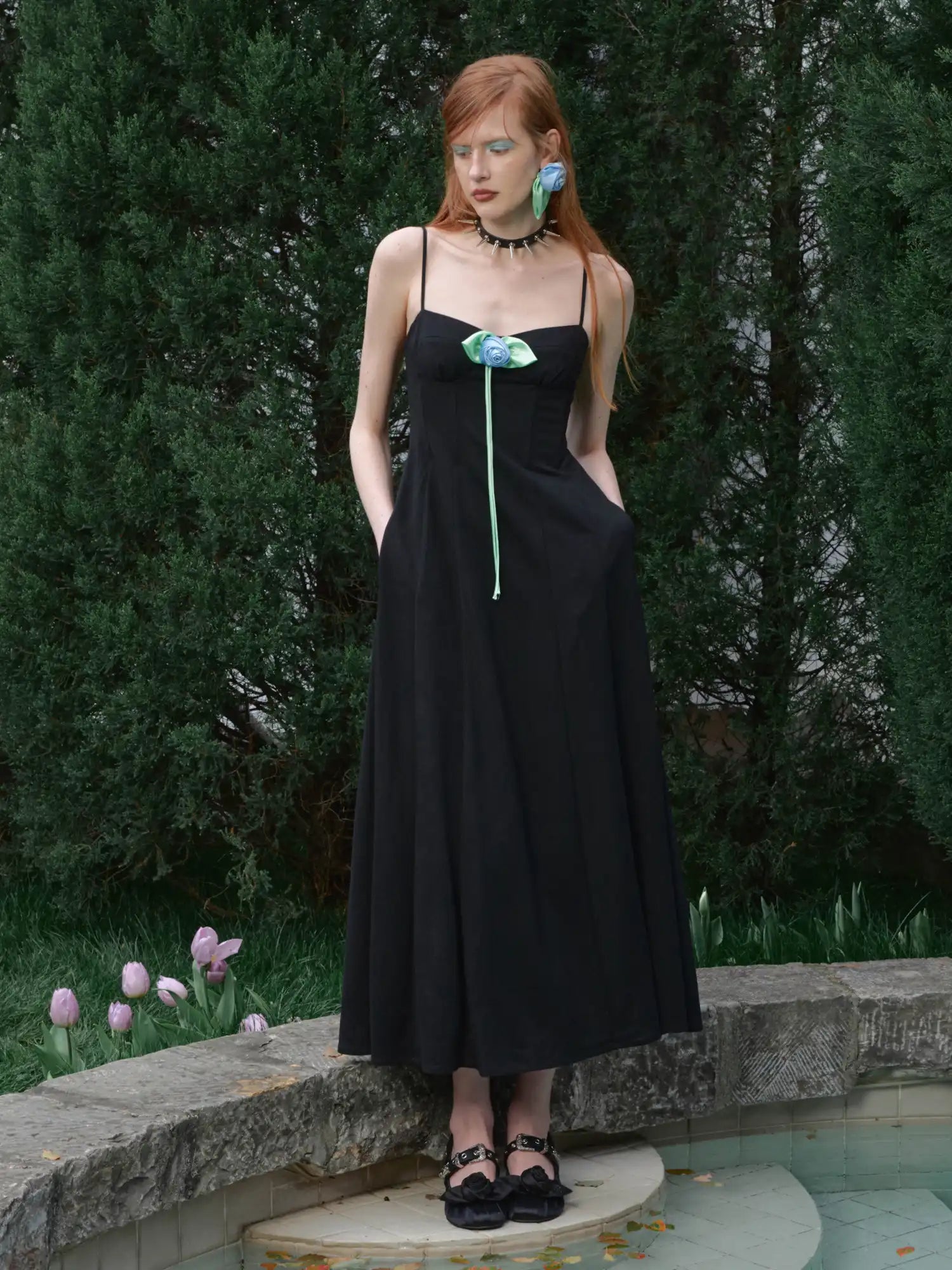 1Jinn Studio Y2K Black A-Line Corset Maxi Dress | Canton Collective