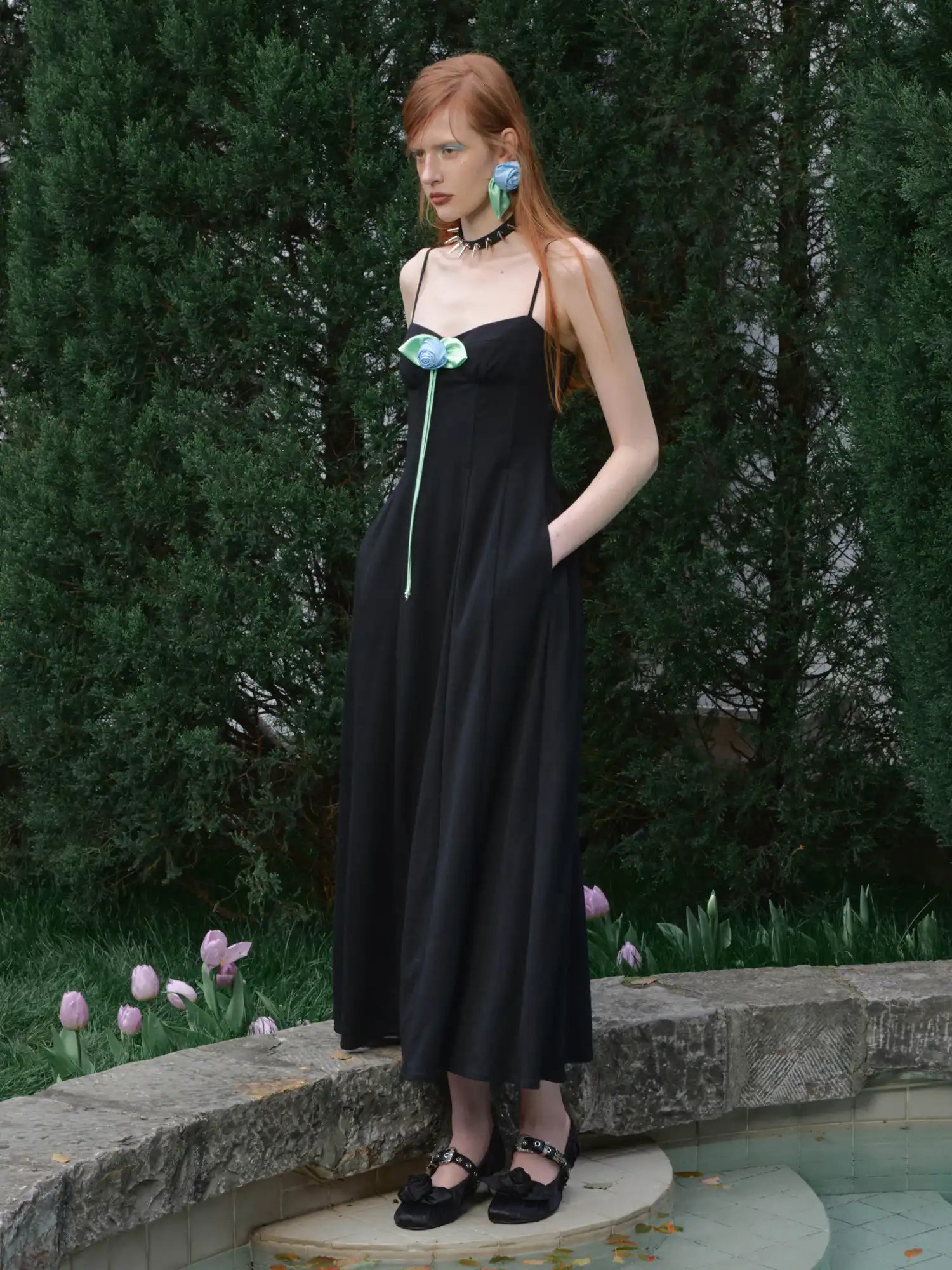 1Jinn Studio Y2K Black A-Line Corset Maxi Dress | Canton Collective