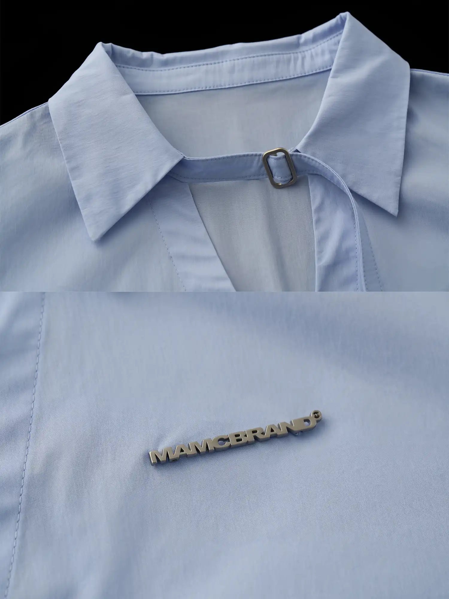 MAMC Y2K Coquette Light Blue Cinched Waist Shirt | Canton Collective
