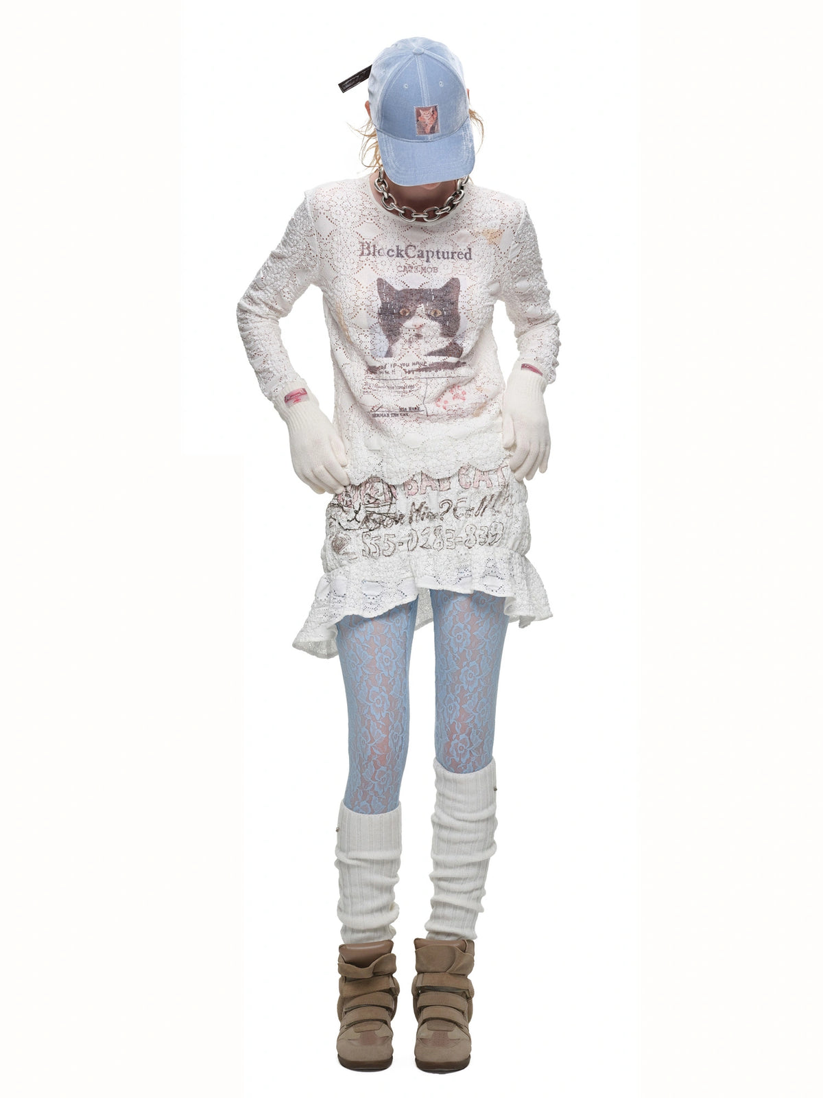 1Jinn Studio Y2K Eyelet Lace Long Sleeve Top | Canton Collective