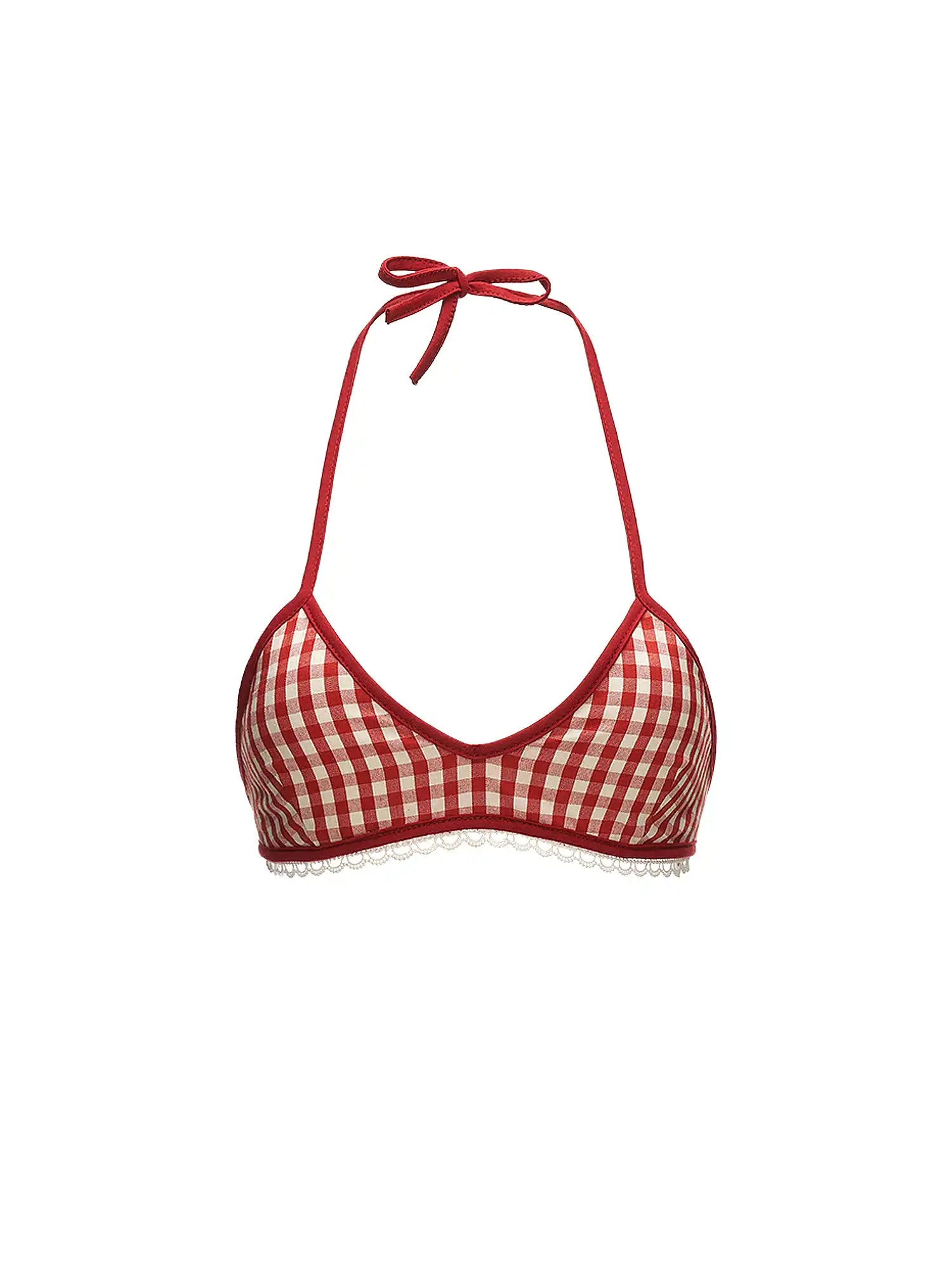 MAMC Y2K Gingham Halter Bra | Canton Collective