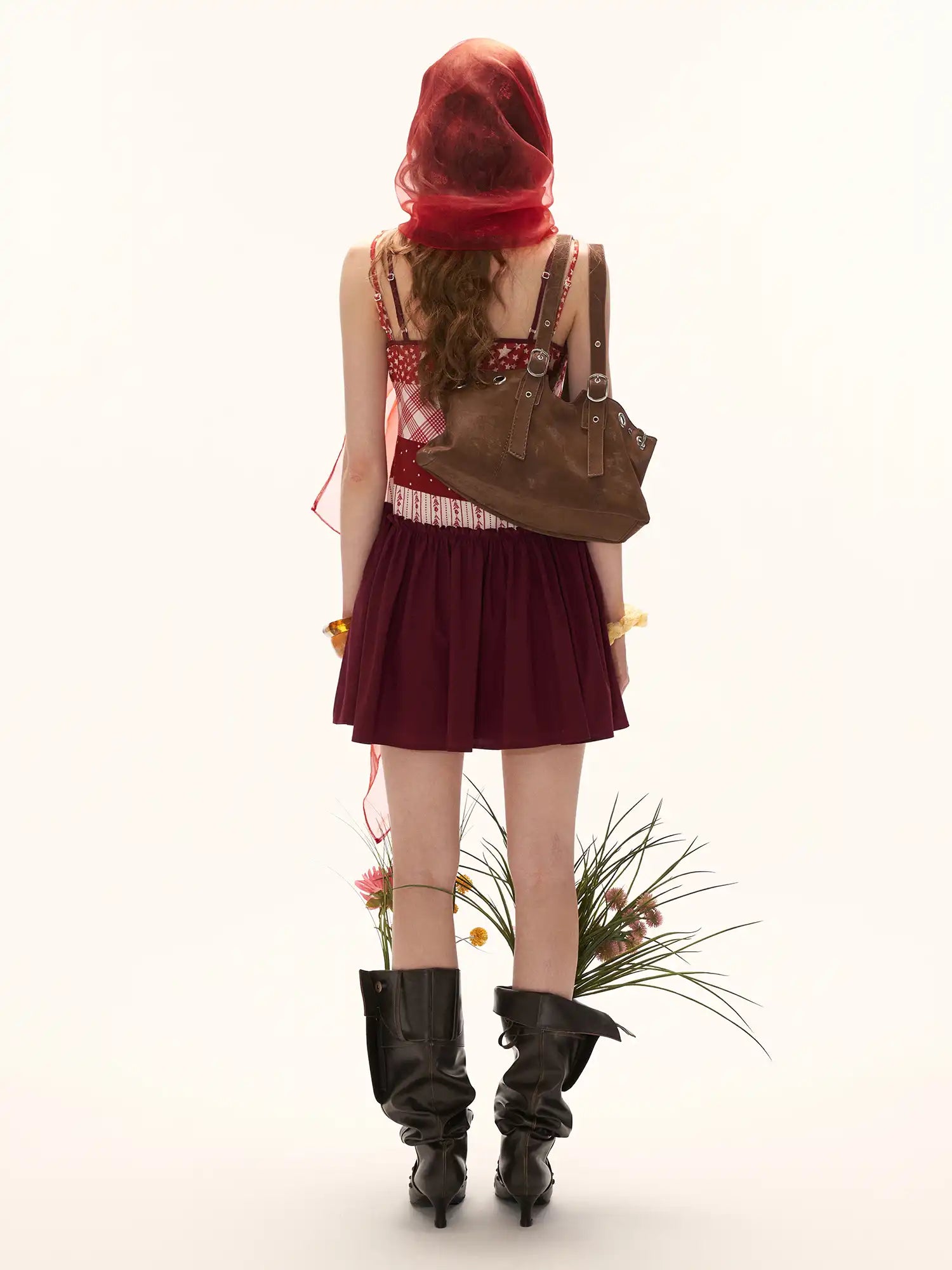 MAMC Y2K Layered Bra Style Slip Mini Red Dress | Canton Collective