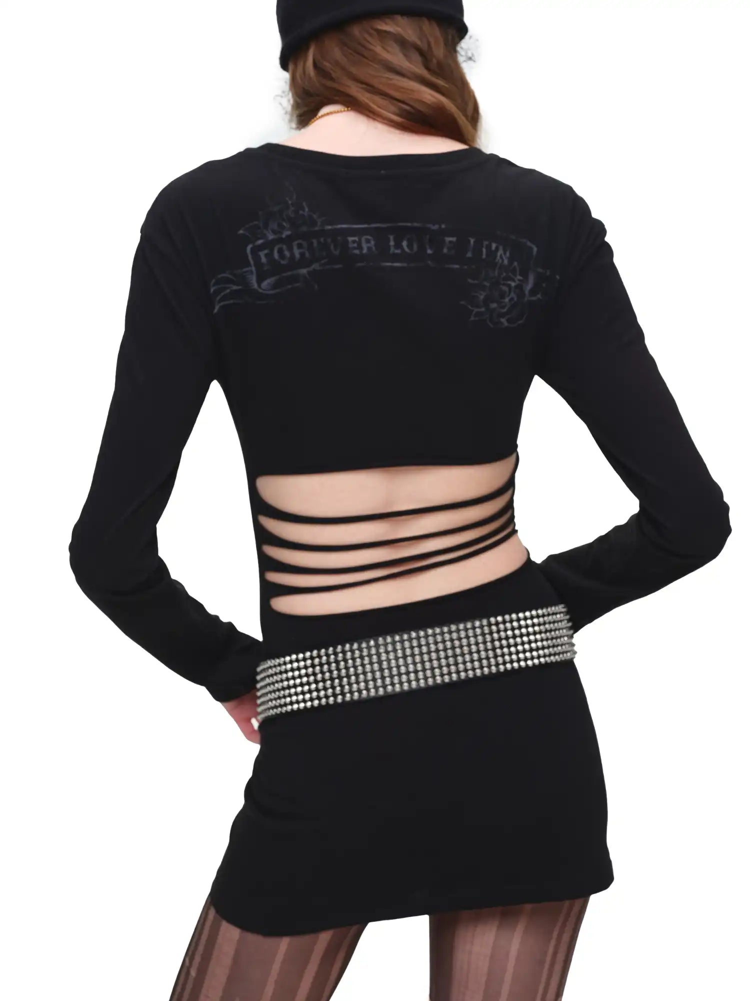1Jinn Studio Y2K Long Sleeve Cut Out Back Top | Canton Collective