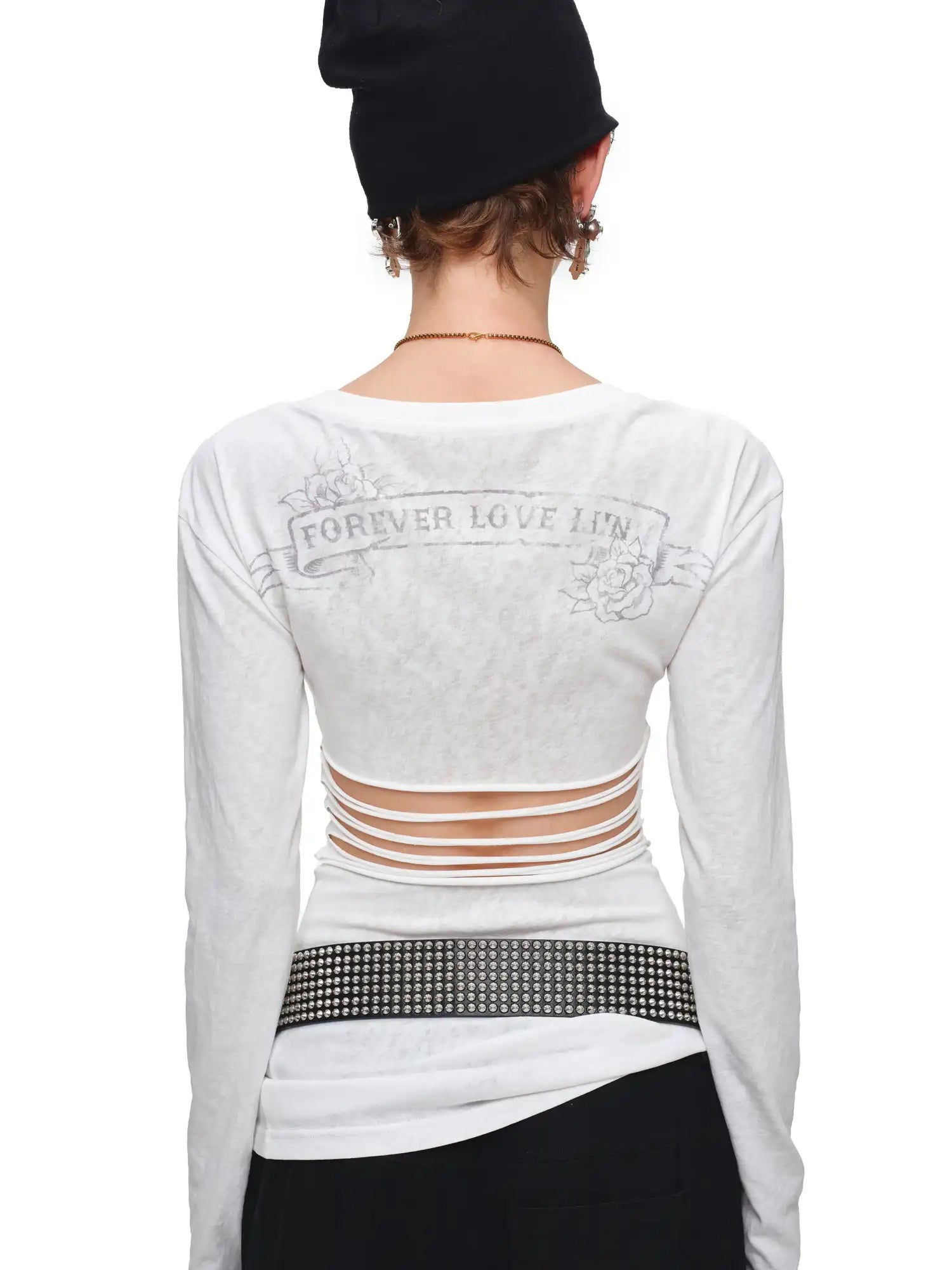 1Jinn Studio Y2K Long Sleeve Cut Out Back Top | Canton Collective