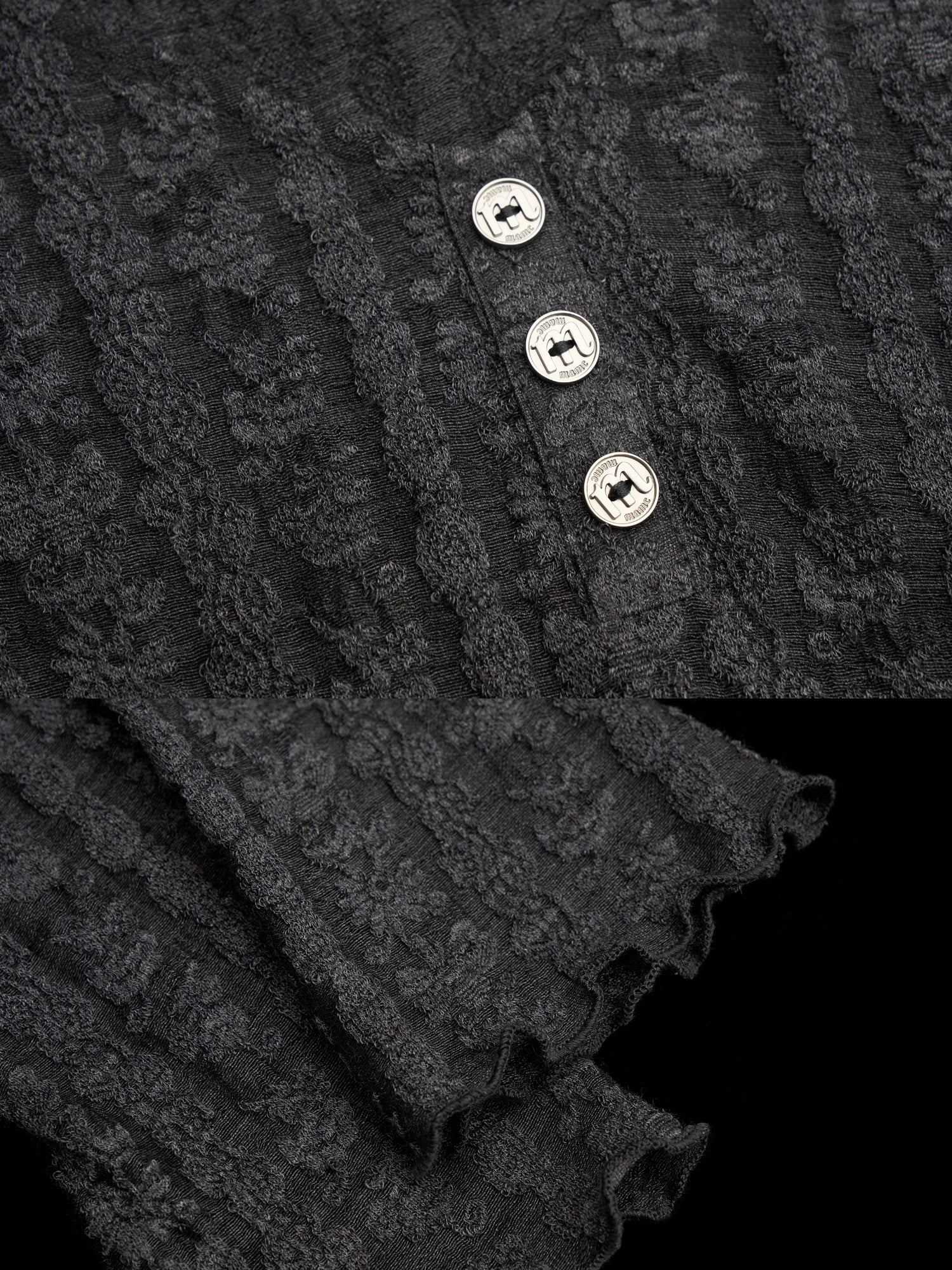 MAMC Y2K Long Sleeve V Neck Button Top | Canton Collective