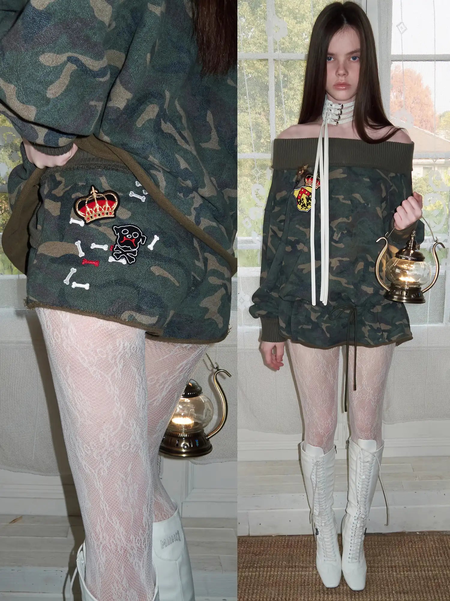1Jinn Studio Y2K Low Rise Embroidered Camo Sweat Sexy Shorts | Canton Collective