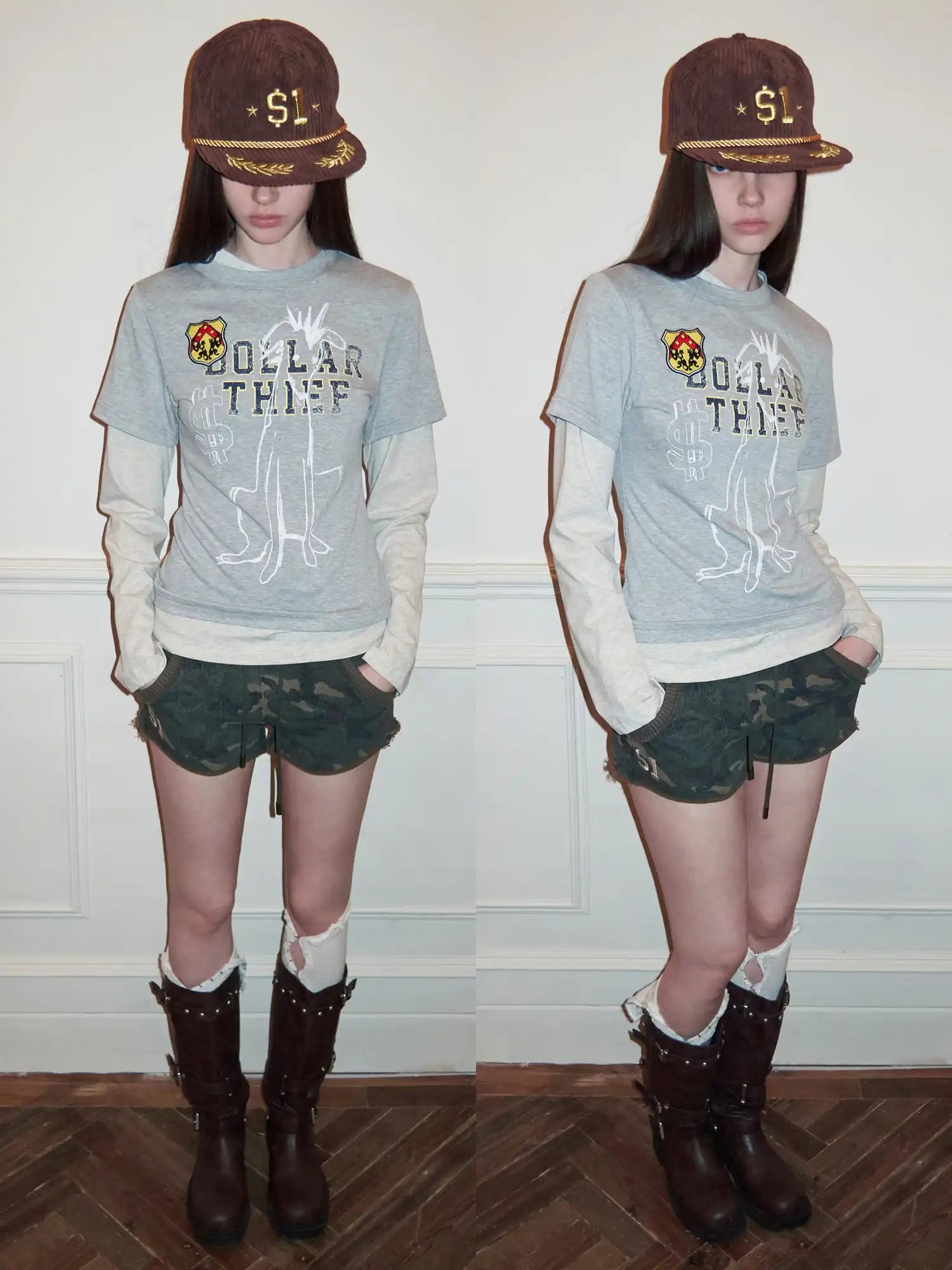 1Jinn Studio Y2K Low Rise Embroidered Camo Sweat Sexy Shorts | Canton Collective