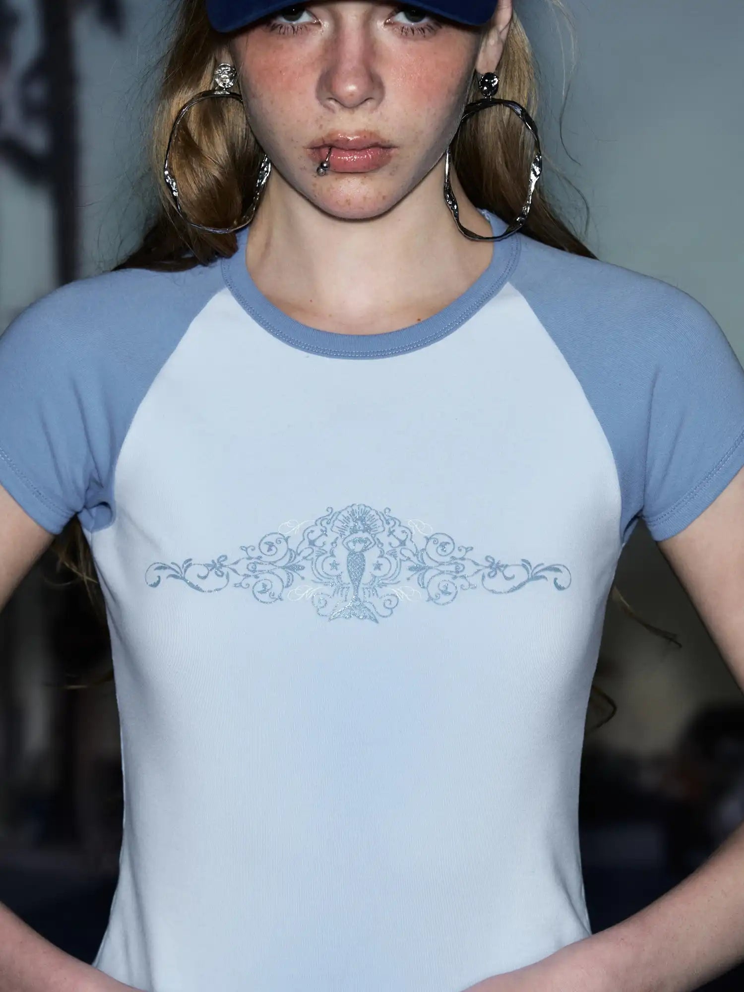 Deleteex Y2K Mermaid Print Girl Baby Tee | Canton Collective