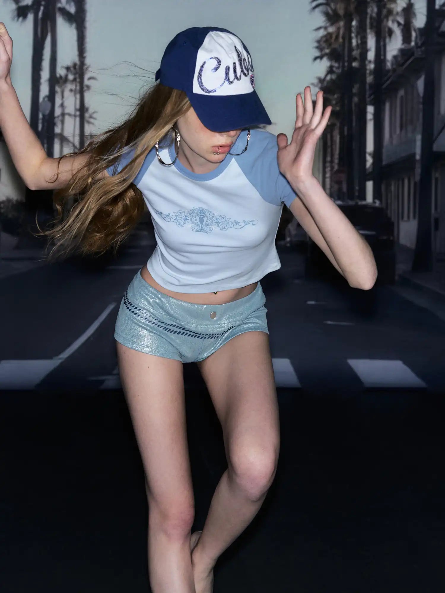 Deleteex Y2K Mermaid Print Girl Baby Tee | Canton Collective