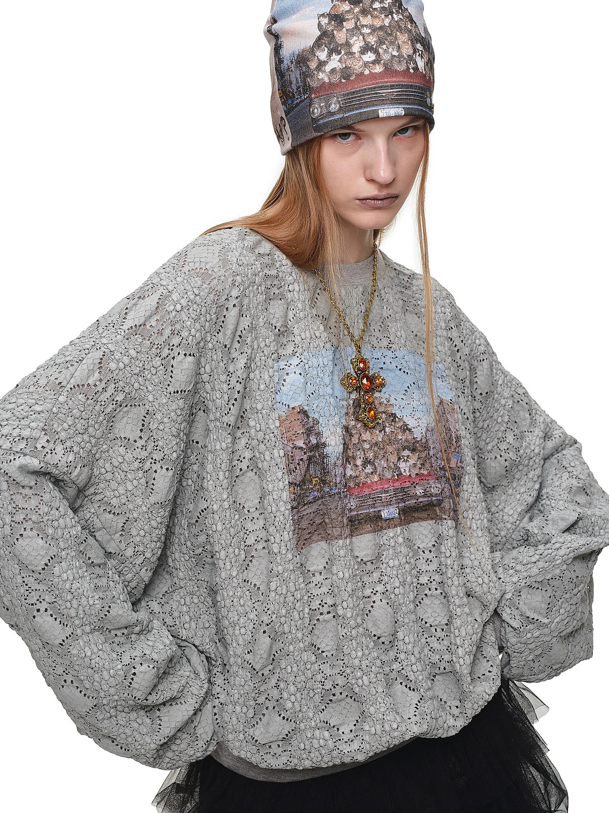 1Jinn Studio Y2K Oversized Bubble Hem Sweatshirt | Canton Collective