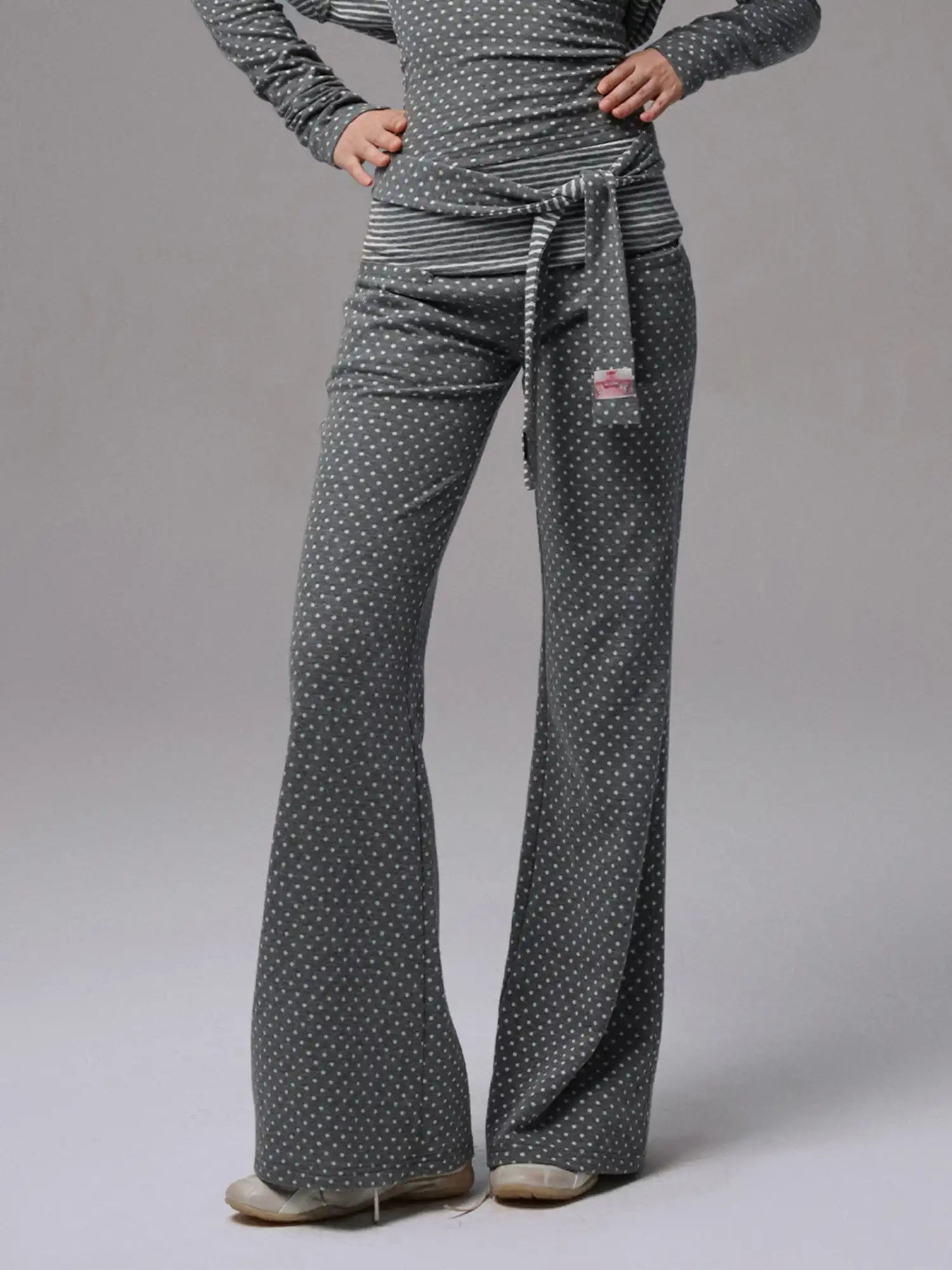 1Jinn Studio Y2K Polka Dot Foldover Flared Leggings | Canton Collective
