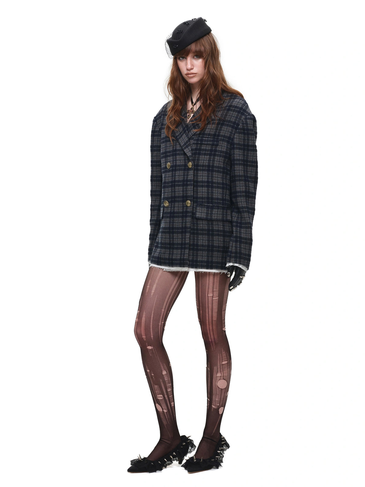 1Jinn Studio Y2K Preppy Oversized Tartan Blazer | Canton Collective