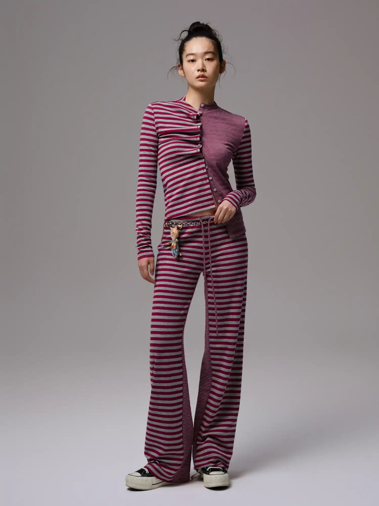 1Jinn Studio Y2K Reversible Stripe Jersey Cardigan Set | Canton Collective