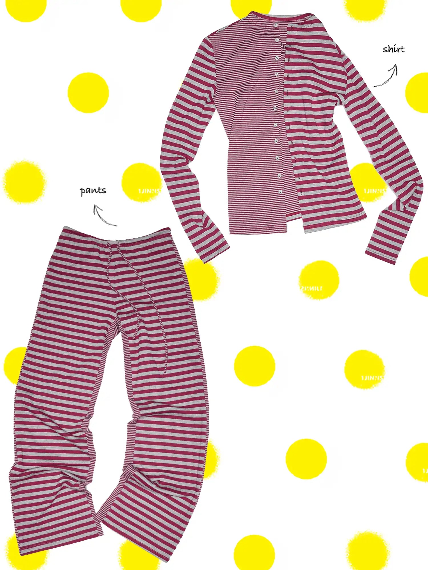 1Jinn Studio Y2K Reversible Stripe Jersey Cardigan Set | Canton Collective