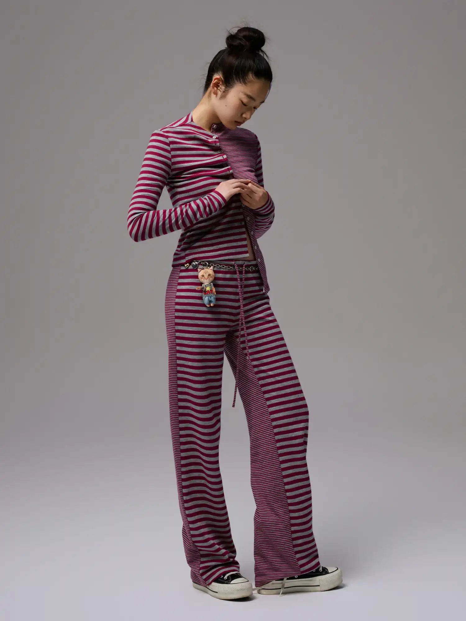 1Jinn Studio Y2K Reversible Stripe Jersey Cardigan Set | Canton Collective