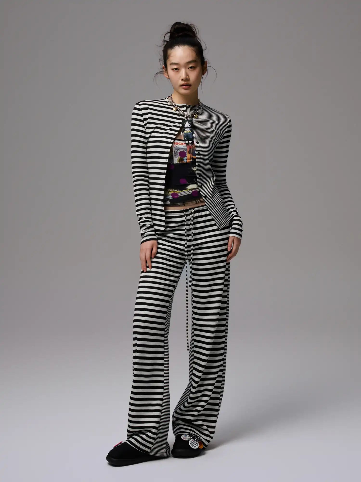 1Jinn Studio Y2K Reversible Stripe Jersey Cardigan Set | Canton Collective