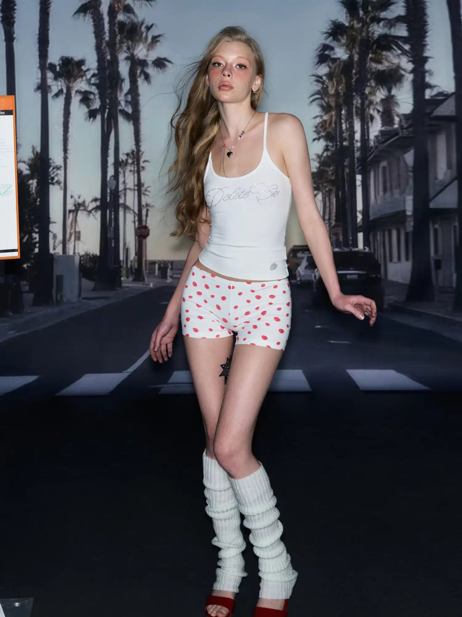 Deleteex Y2K Rhinestone Knit Cami Top | Canton Collective