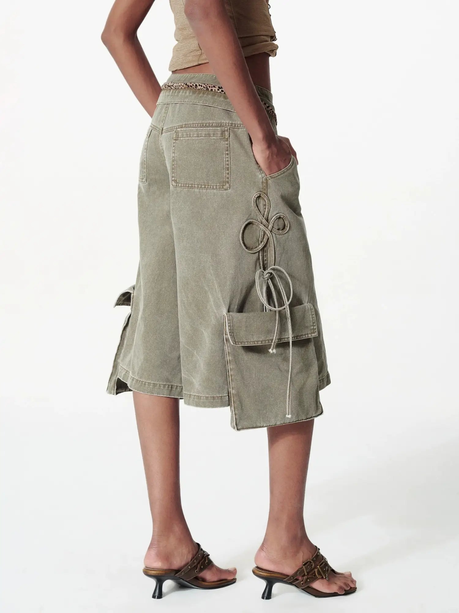 2th Desire Y2K Street Foldover Waist Stars Cargo Shorts | Canton Collective