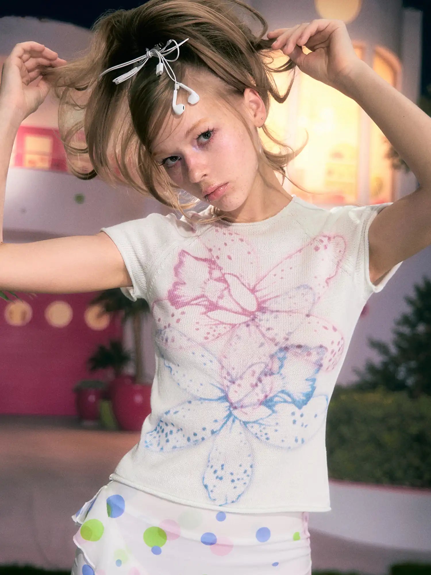 Deleteex Y2K Watercolor Flower Crop Top | Canton Collective