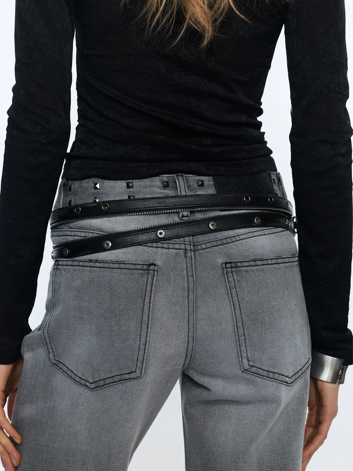 2th Desire Y2K Western Leather Zip Belt With Detachable Saddle Waist Pouch | Canton Collective