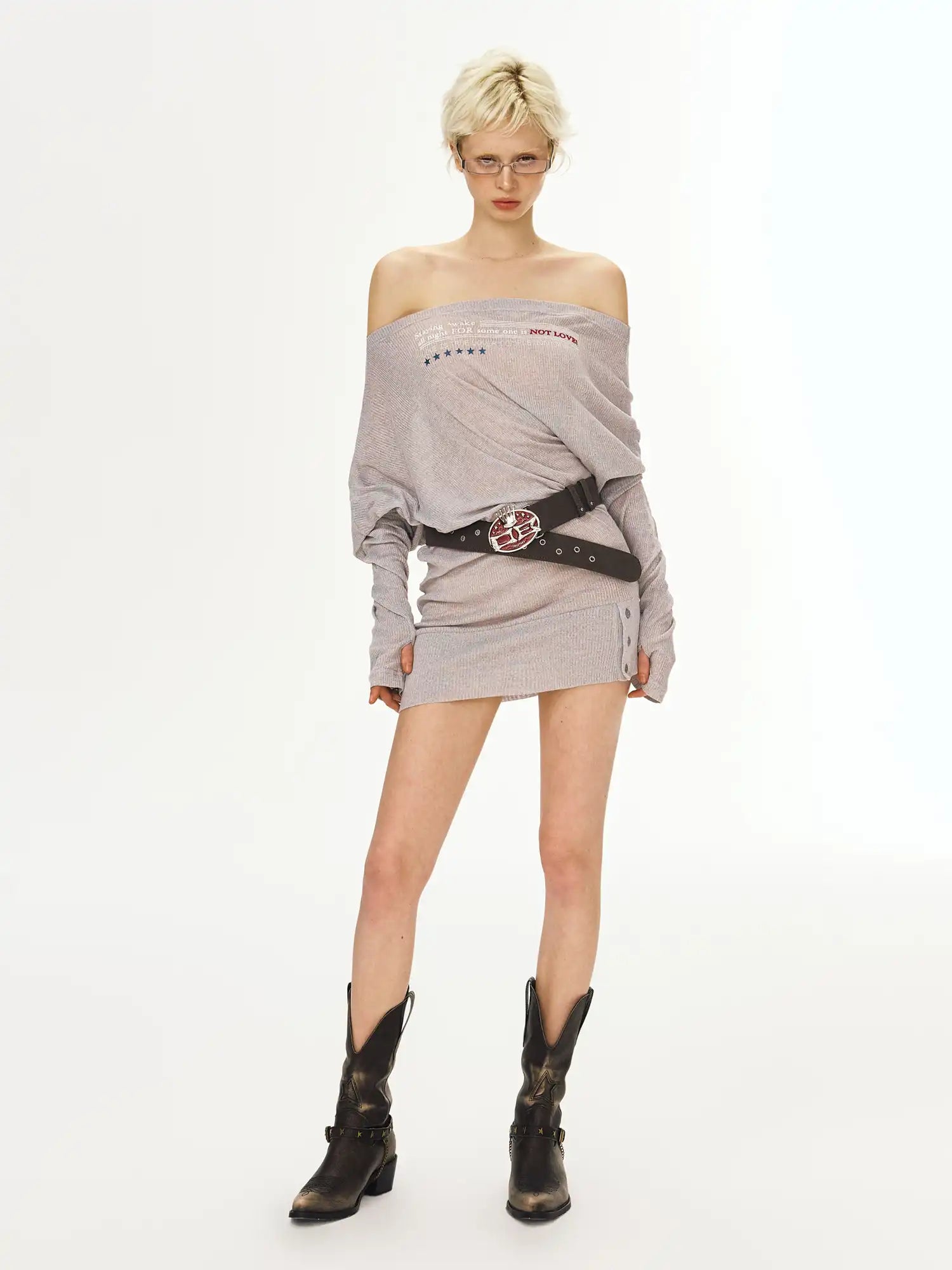 Deleteex Diagonal Neckline Dress | Canton Collective