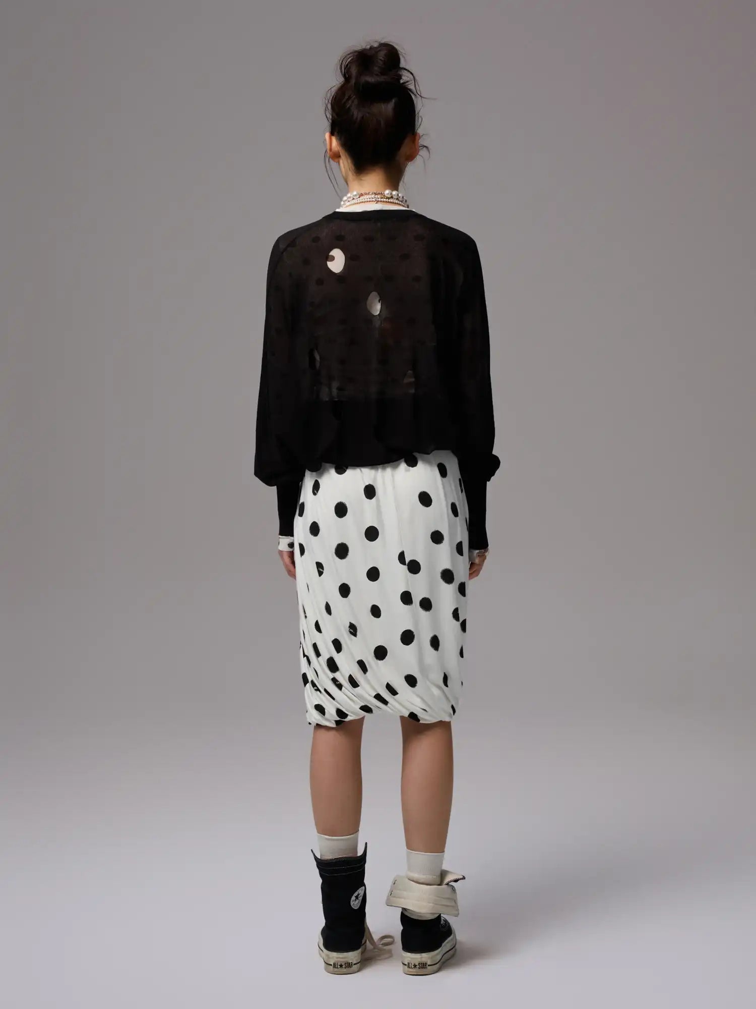 Polka Dot Batwing Top