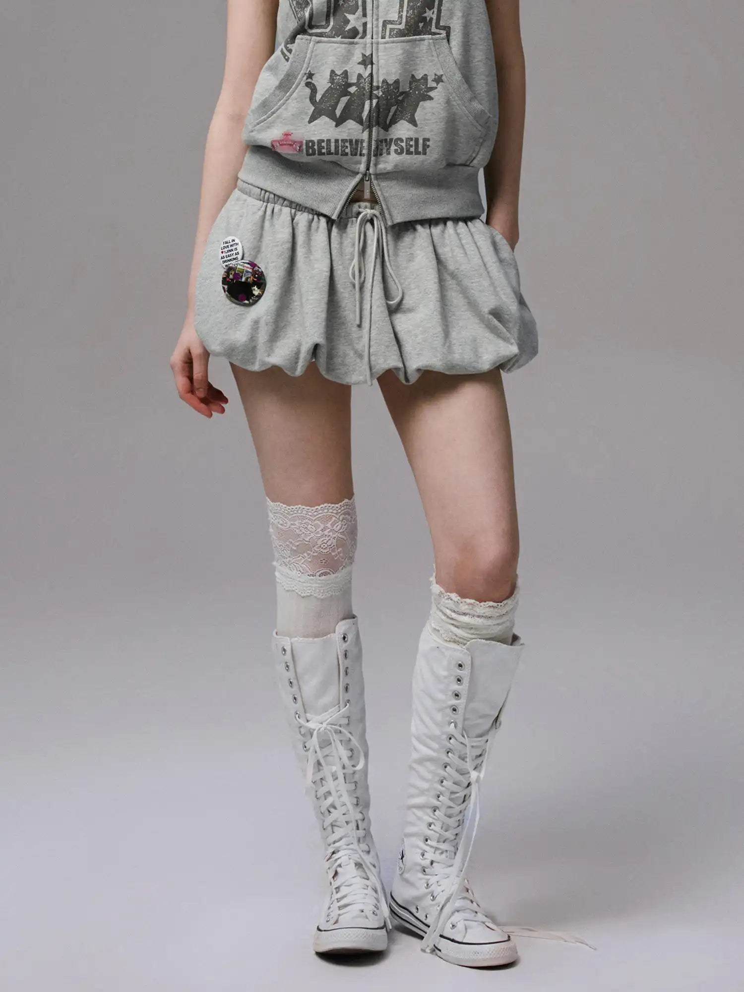 Y2K Puff Bubble Sweat Skirts