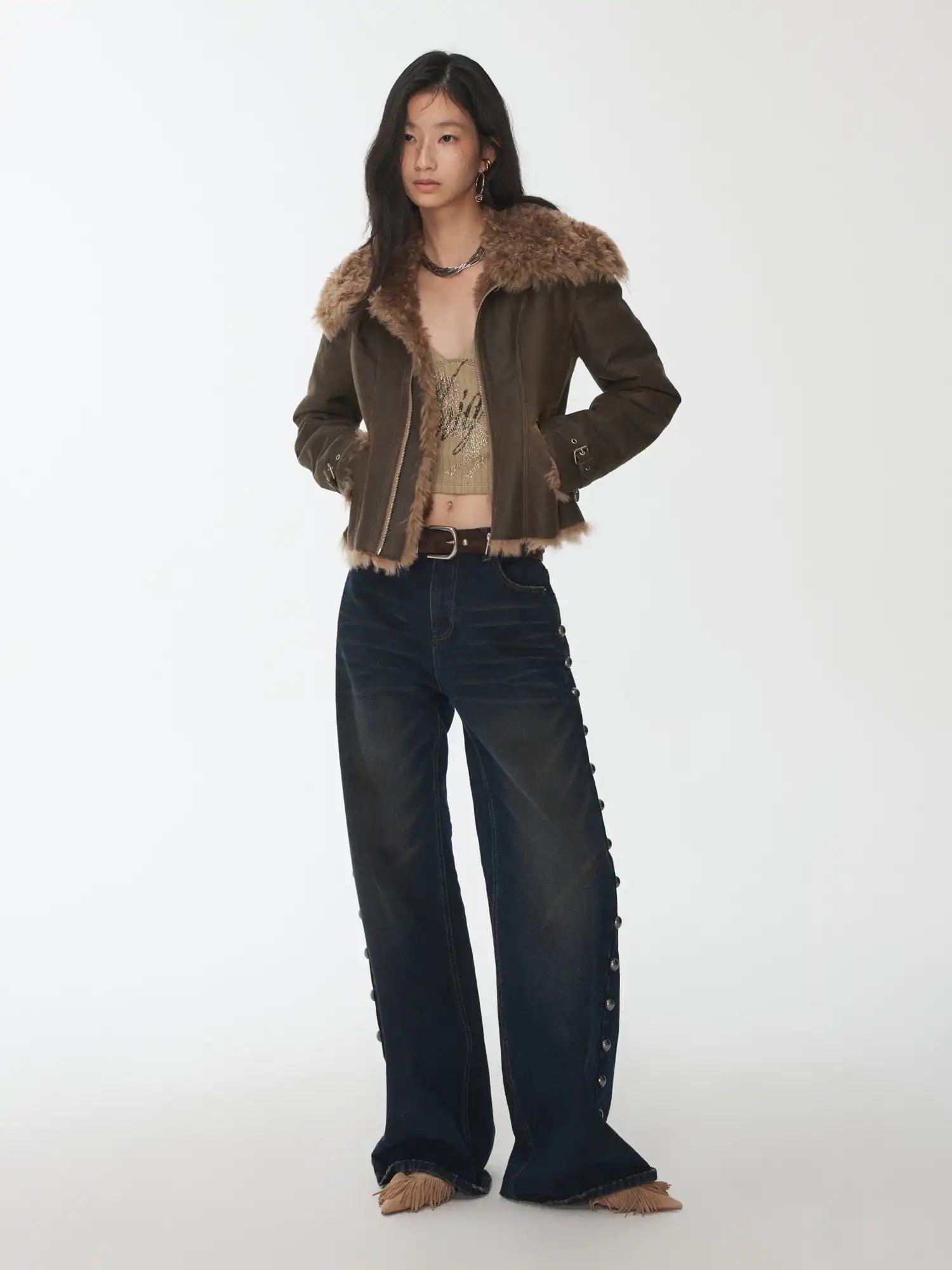 Rock Stud Straight Denim