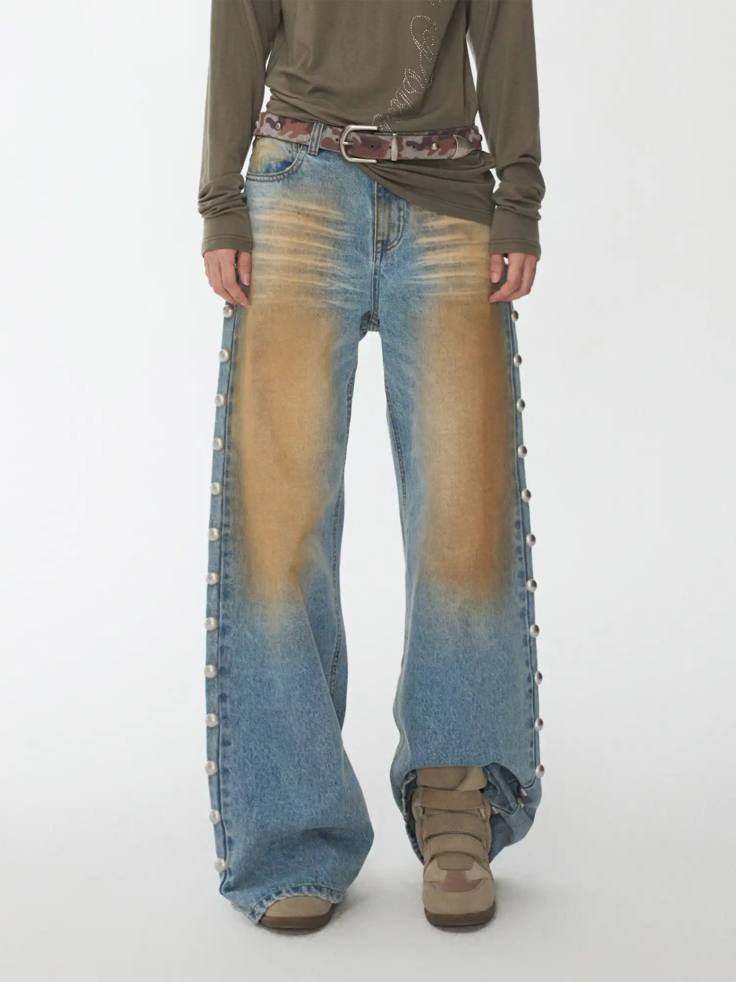 Rock Stud Straight Denim